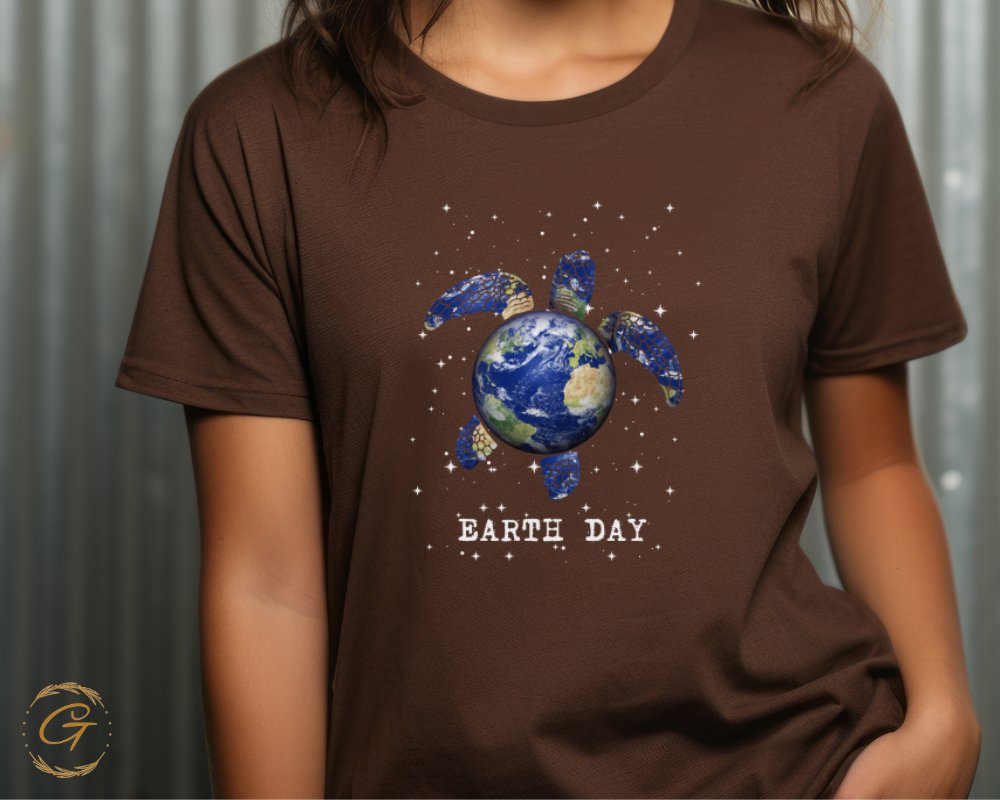 Earth Day Turtle and Globe Graphic T-Shirt product type