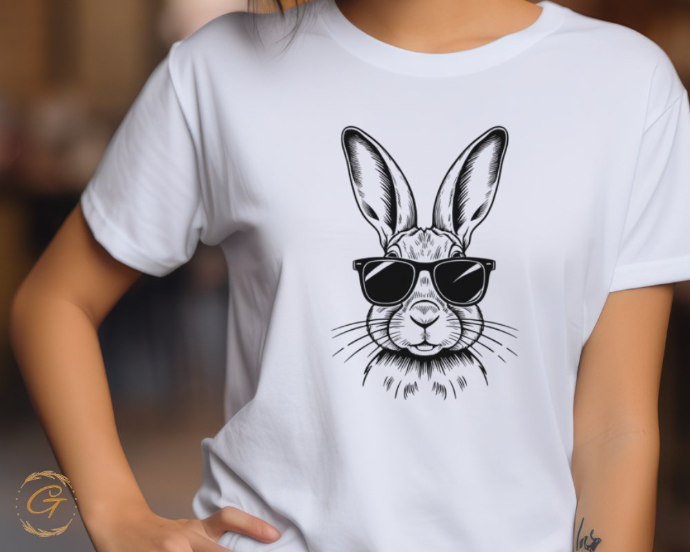 Cool Stylish Bunny Graphic T-Shirt Wrinkle Free product type
