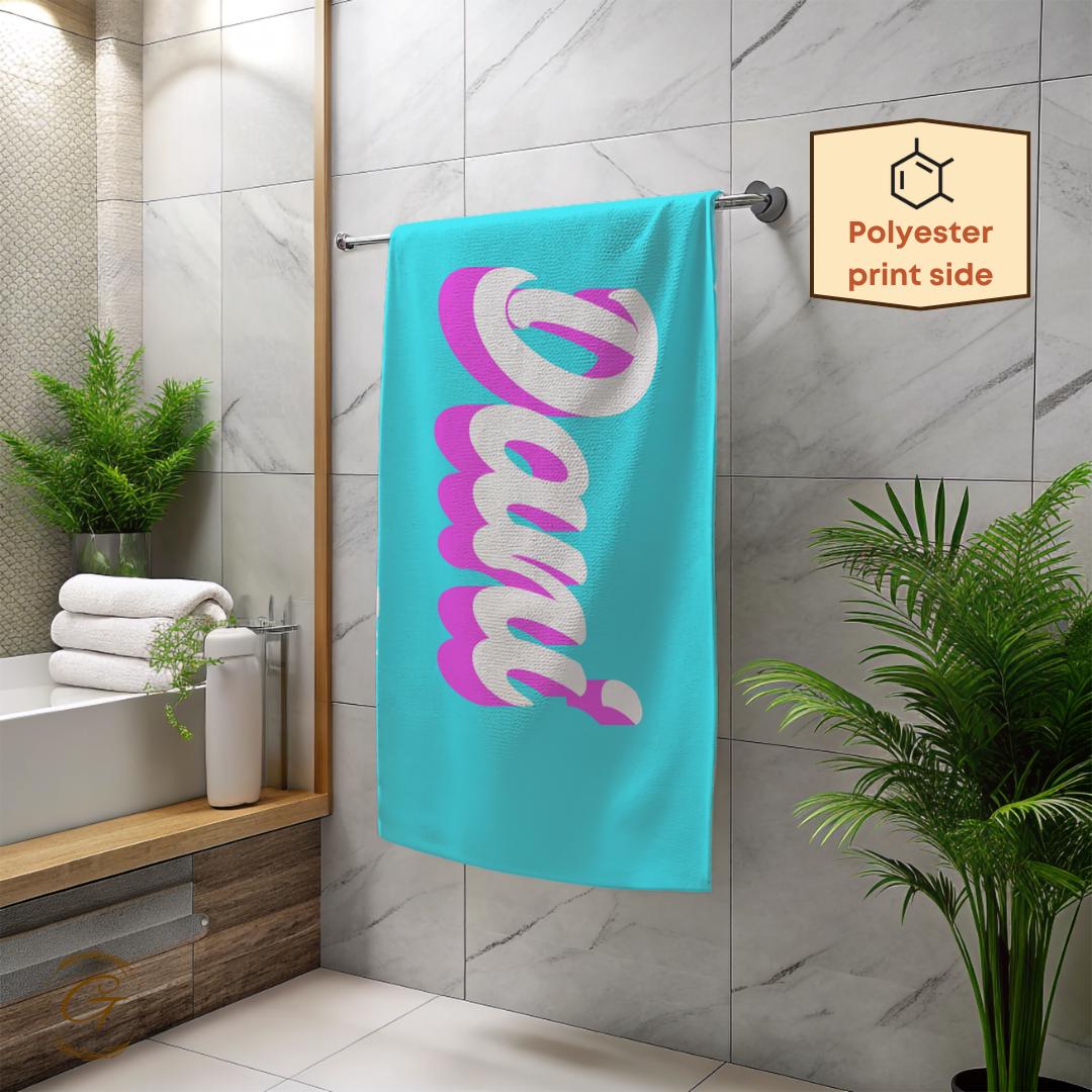Colorful Beach Towel with Custom Name