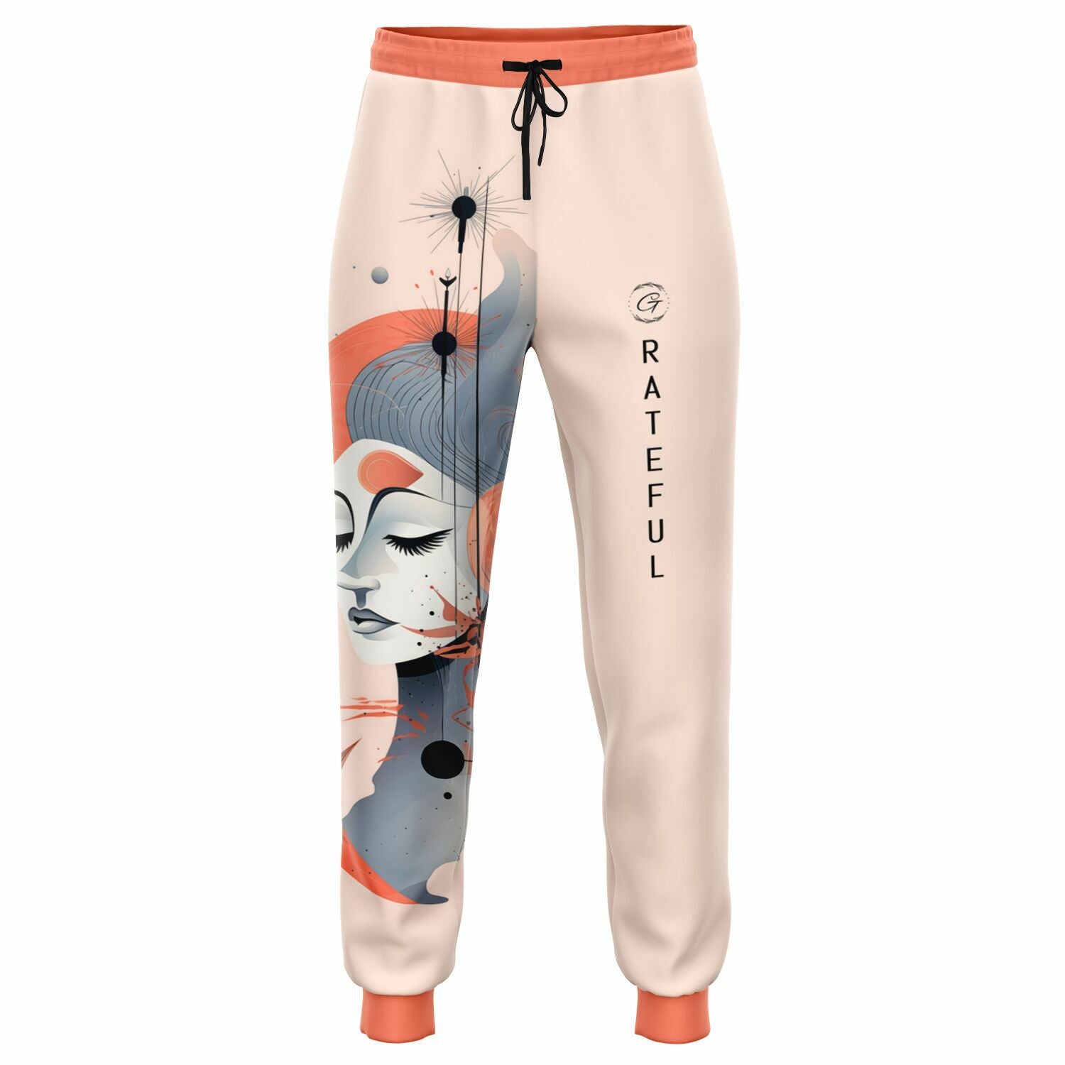 Surreal Cosmic Goddess Joggers – Abstract Feminine Art Sweatpants