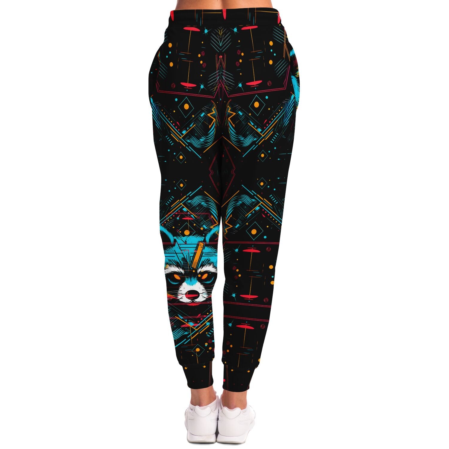 Cyberpunk Raccoon Joggers – Neon Techwear Sweatpants for Men & Women