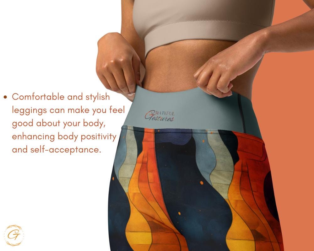 Vibrant Wave Print AOP Yoga Leggings and Shorts - High-Waisted, Comfortable Activewear, Stylish Activewear for Yoga, Workouts, Everyday Wear