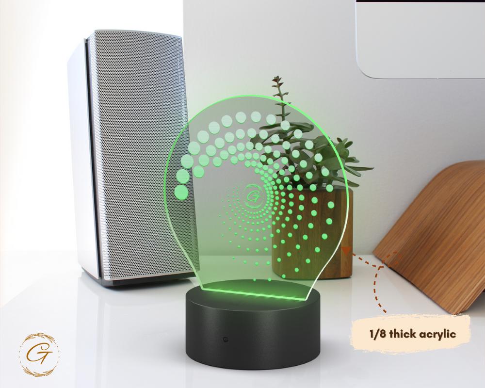 G Dots Design Circle Acrylic LED Sign, Custom Wall Light