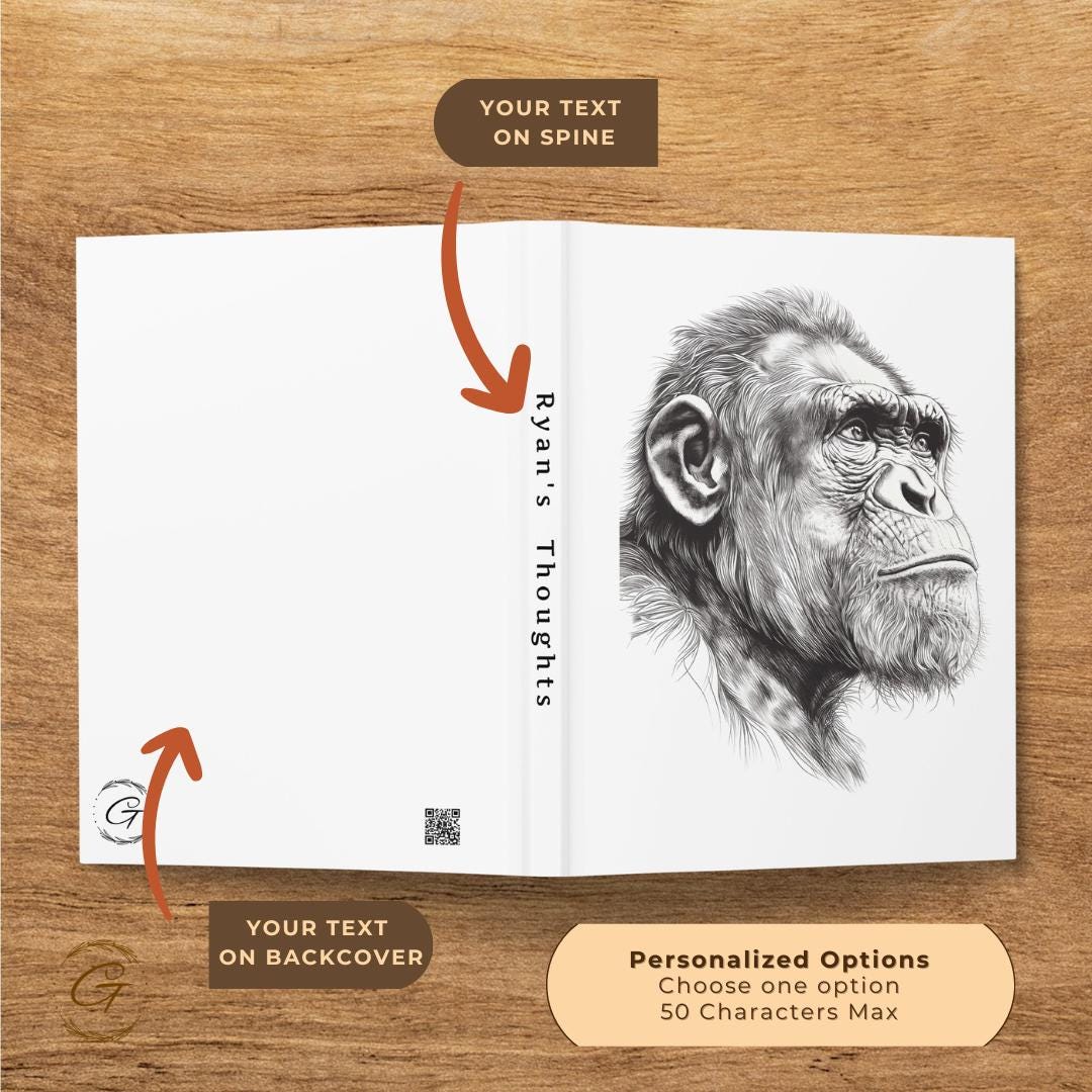 Chimpanzee Art Illustrative Notebook, Animal Sketch Notebook