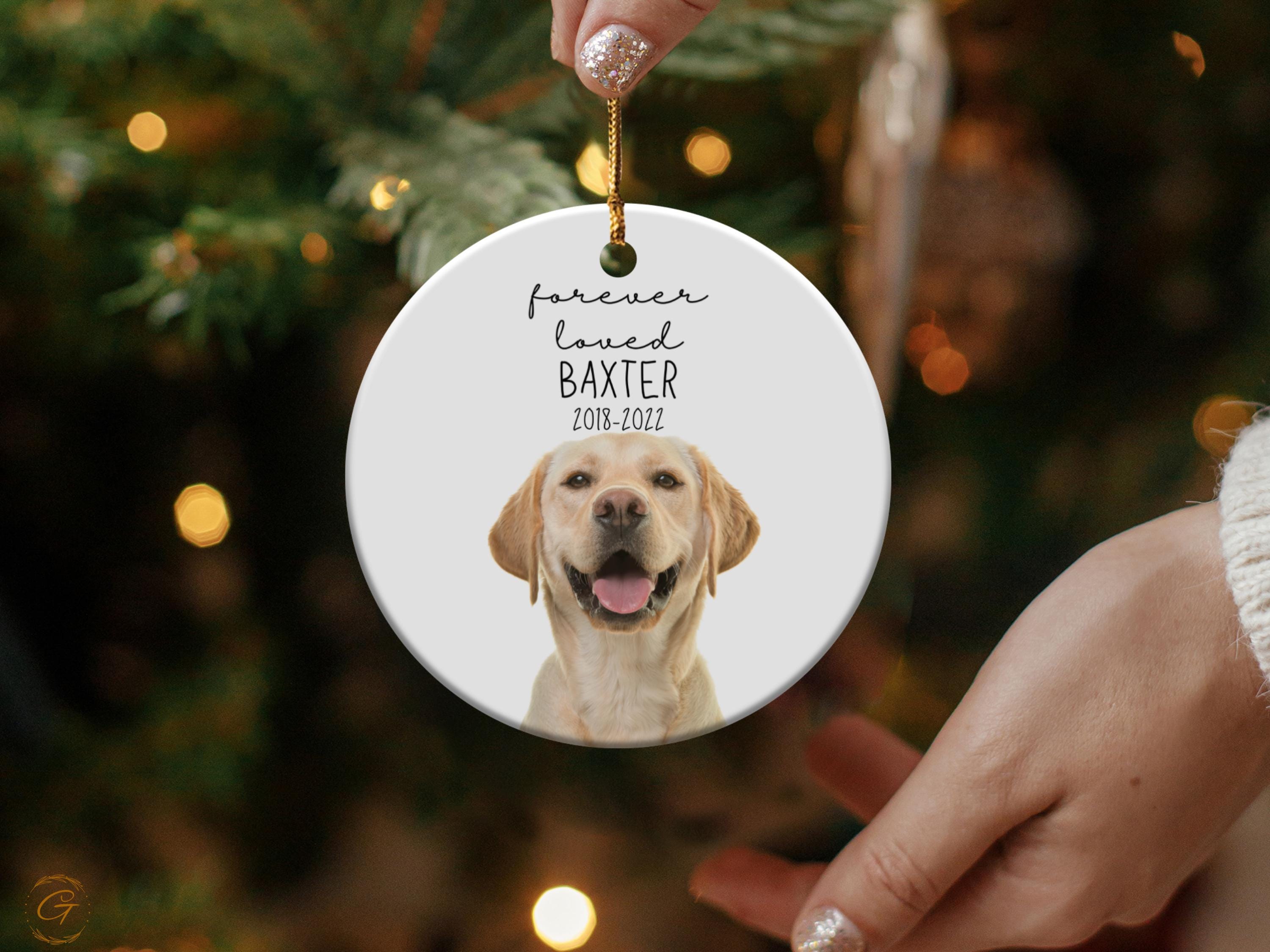 Personalized Memorial Dog Ornament, Custom Dog Photo Ornament, Dog Memorial Christmas Ornament, Pet Loss Gift, Personalized Dog Pet Memorial