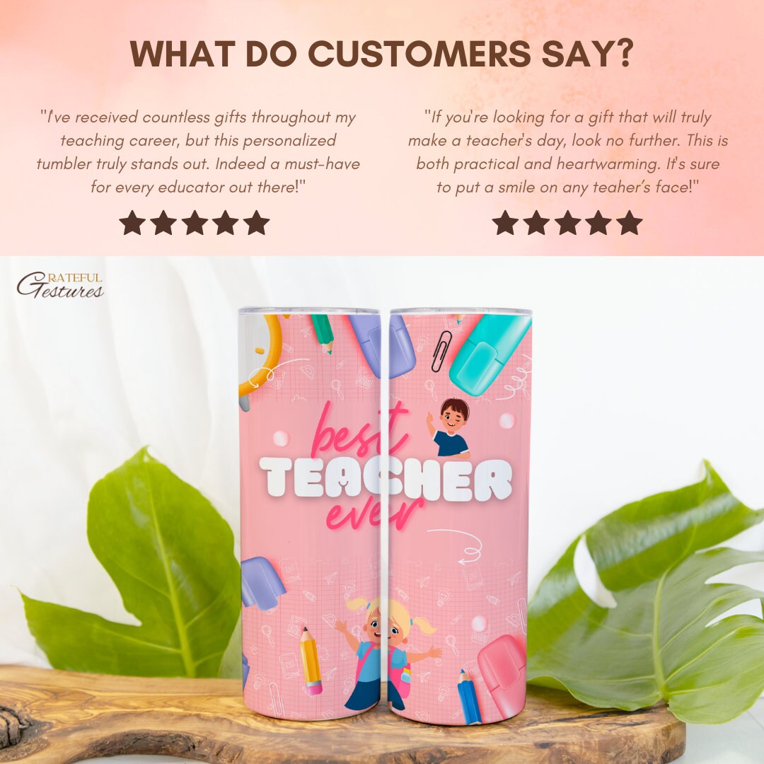 Best Teacher Ever Pink 20oz Tumbler
