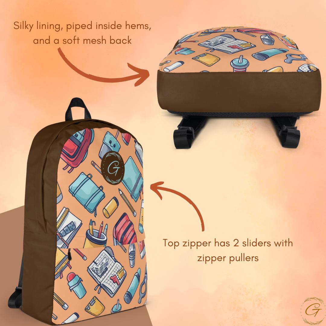 School Supplies Print Backpack