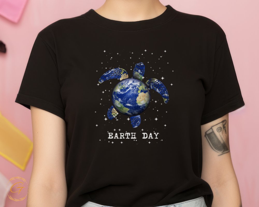 Earth Day Turtle and Globe Design Graphic Tee product