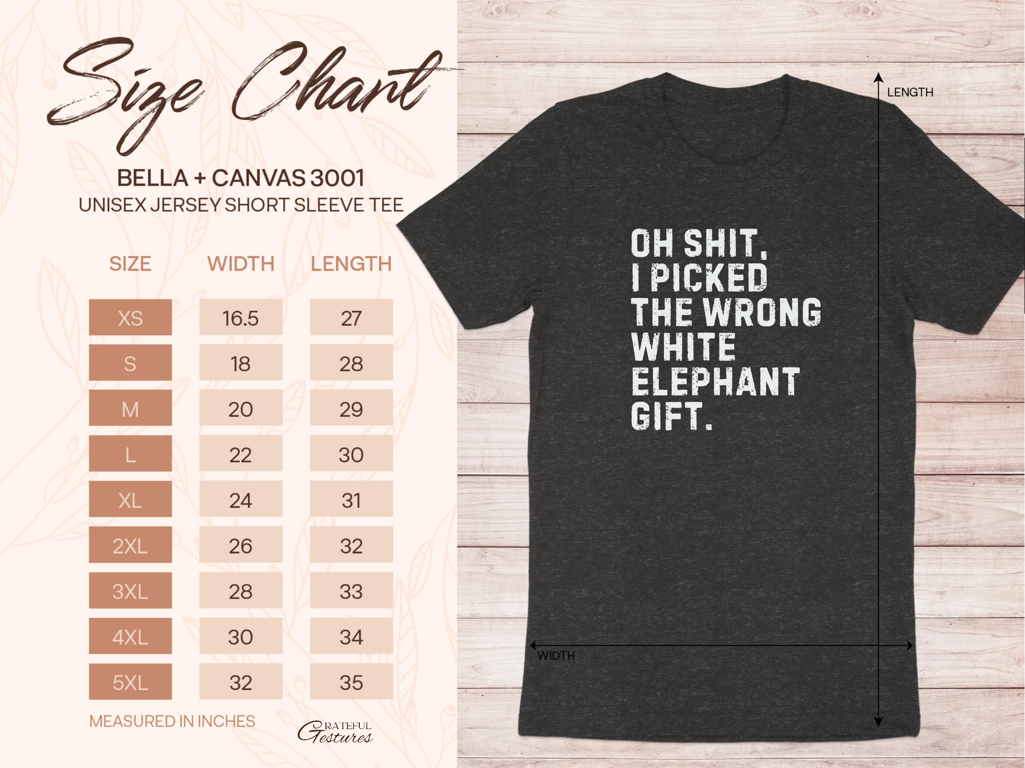 Funny White Elephant Short Sleeve Tee Shirt product type