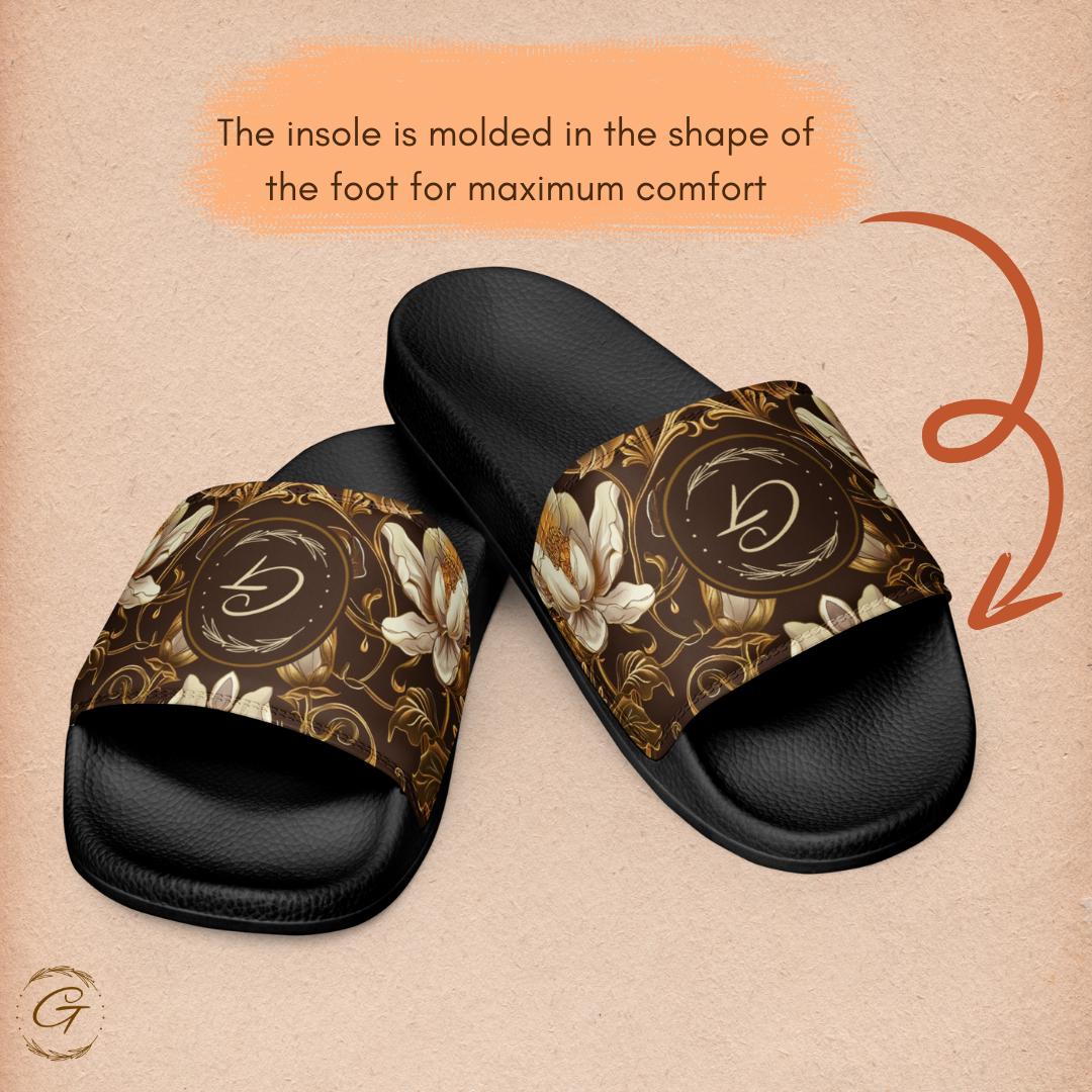Magnolia Floral Design Stylish Men's Slides Men's Summer Slippers