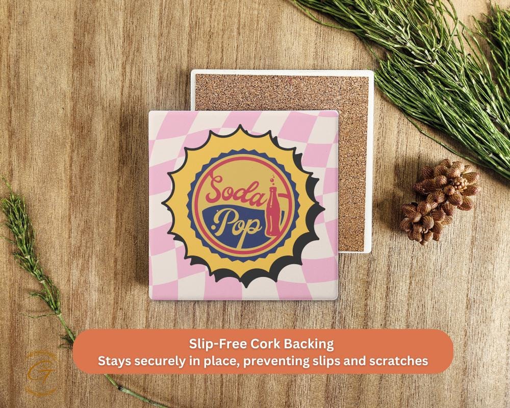 Soapstone Coaster Soda Pop Bottle Cap Design