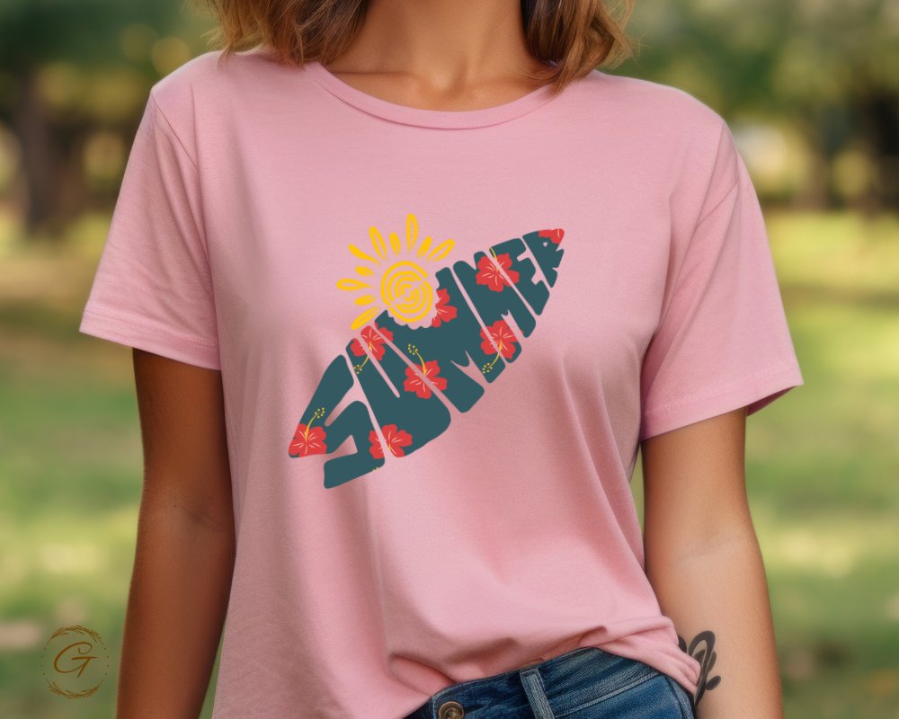 Vibrant Surfboard Summer Themed T-shirt product type