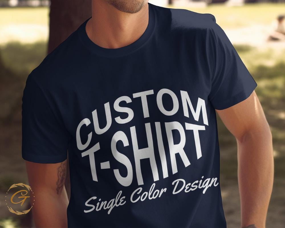 Personalized Text Design T-Shirt Single Color Design Tee