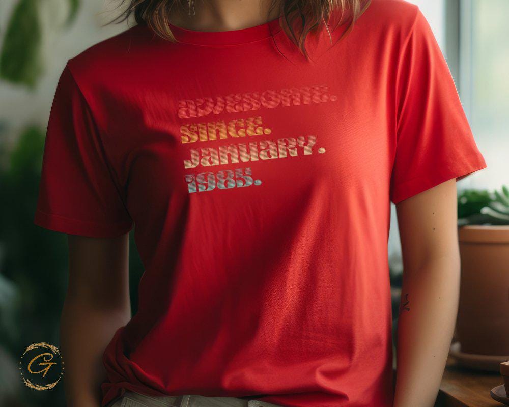 Awesome Since January 1985 Birthday Gift Shirt Vintage Inspired Tee