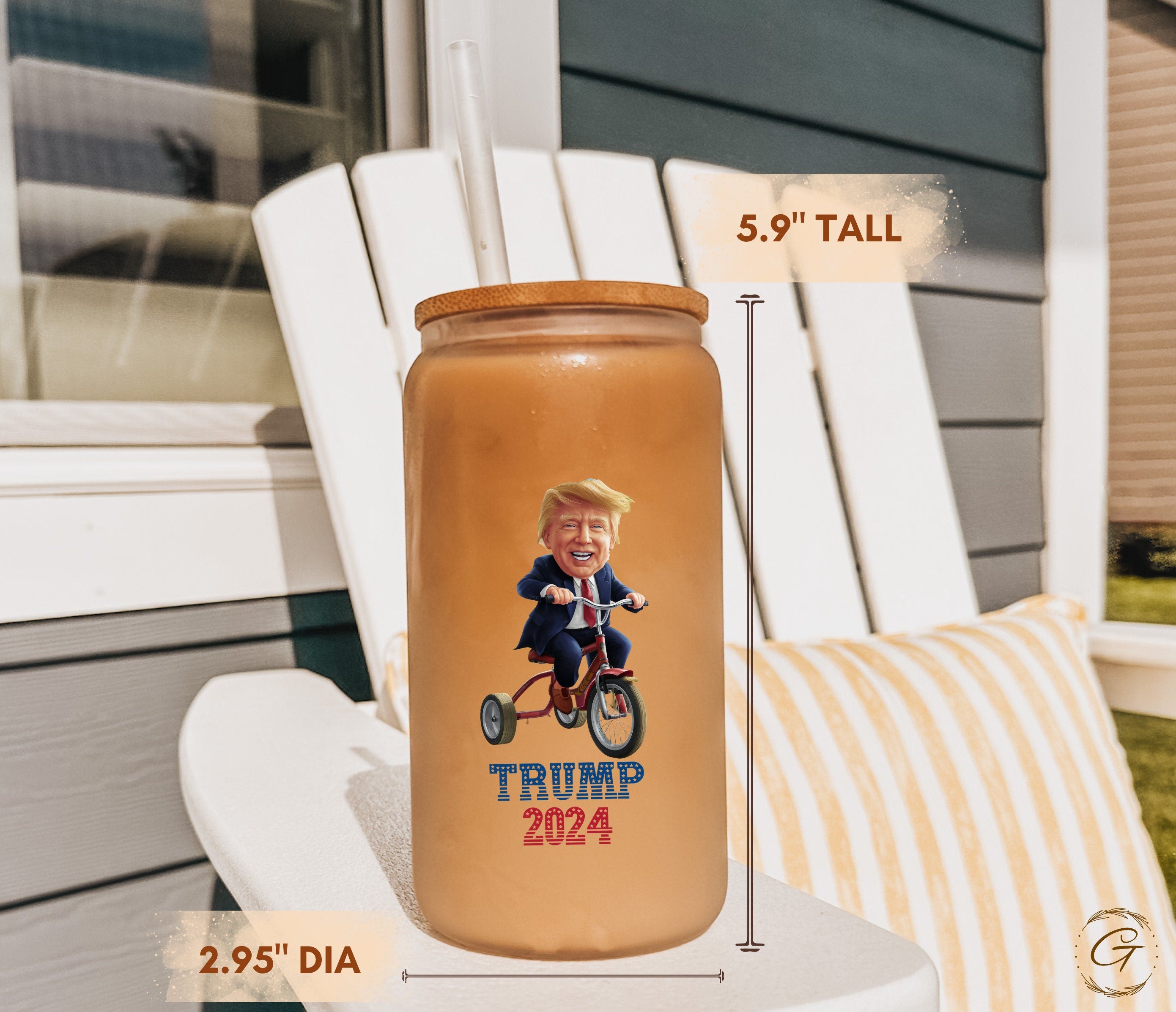 Trump 2024 Frosted Glass Tumbler