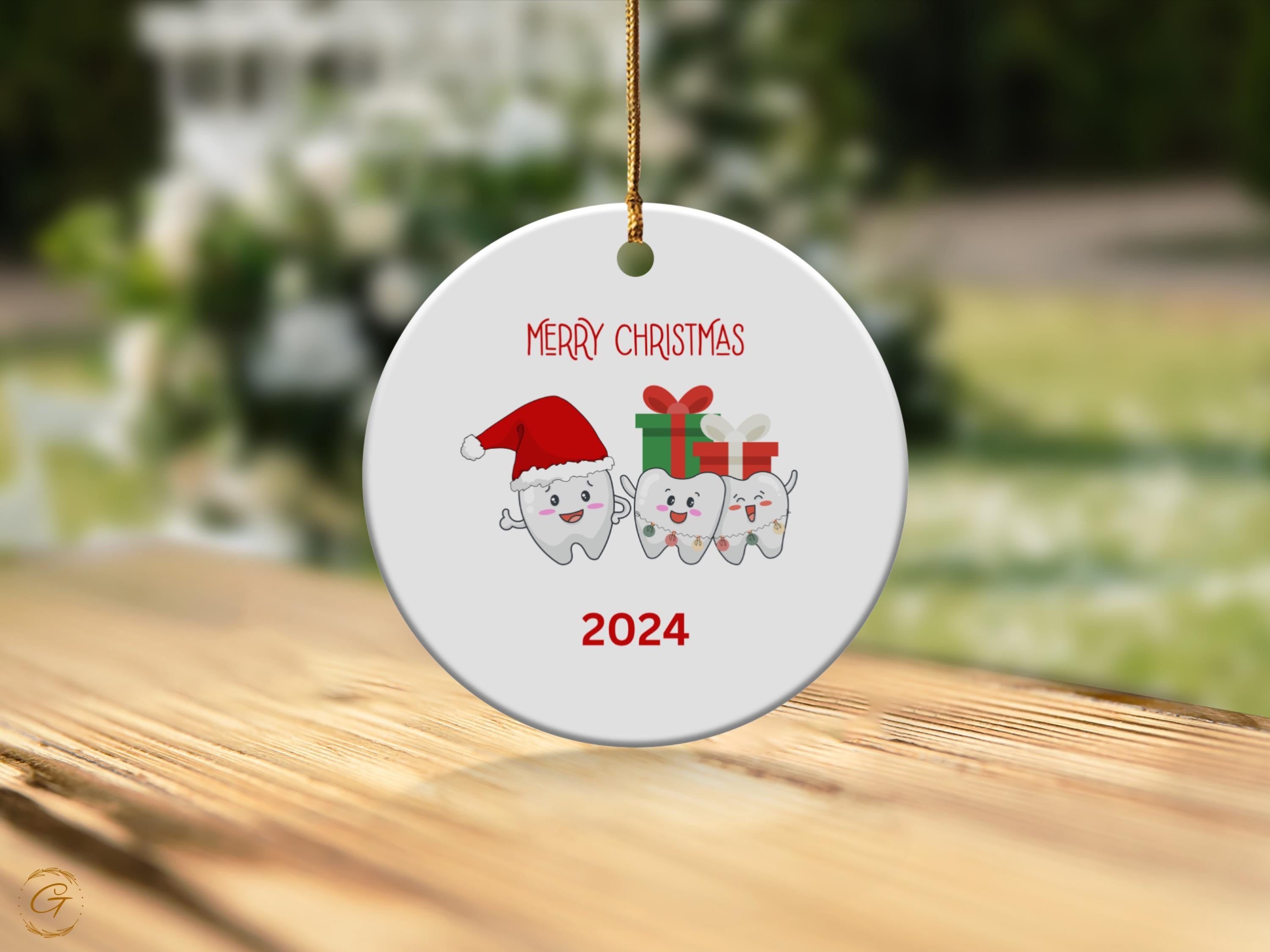 Dentist Christmas 2024 Ornaments, Cute Tooth Family Xmas Ornament