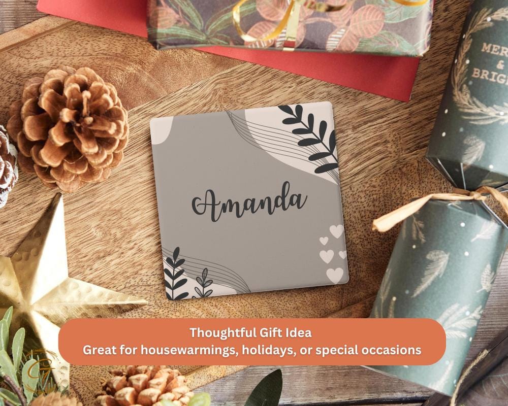 Personalized Soapstone Coaster with Custom Name Design