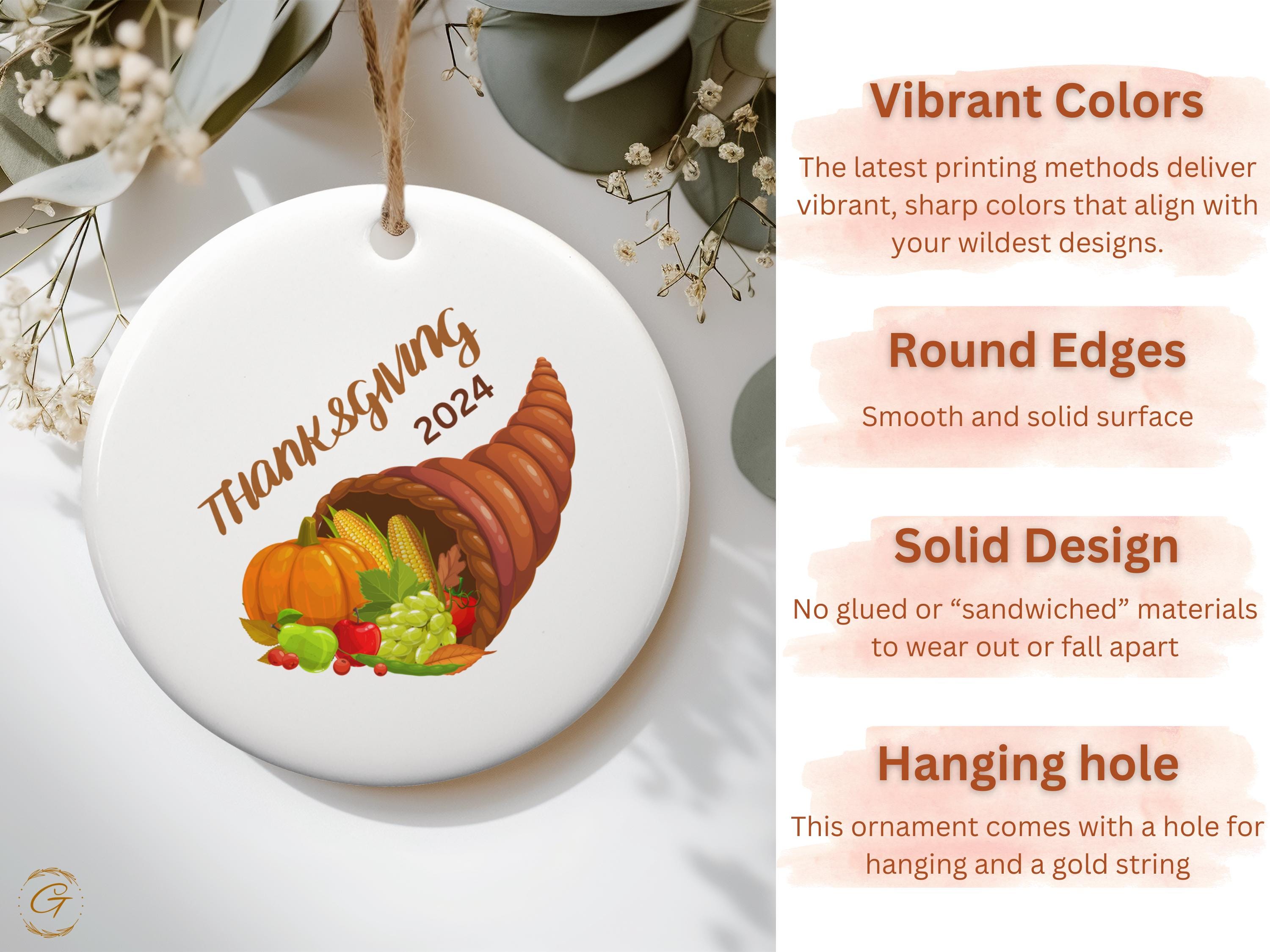 Thanksgiving 2024 Cornucopia Ornament, Fall Harvest Ornaments, Thanksgiving Christmas Tree Decor, Autumn Seasonal Keepsake Gift, Ideal Gifts