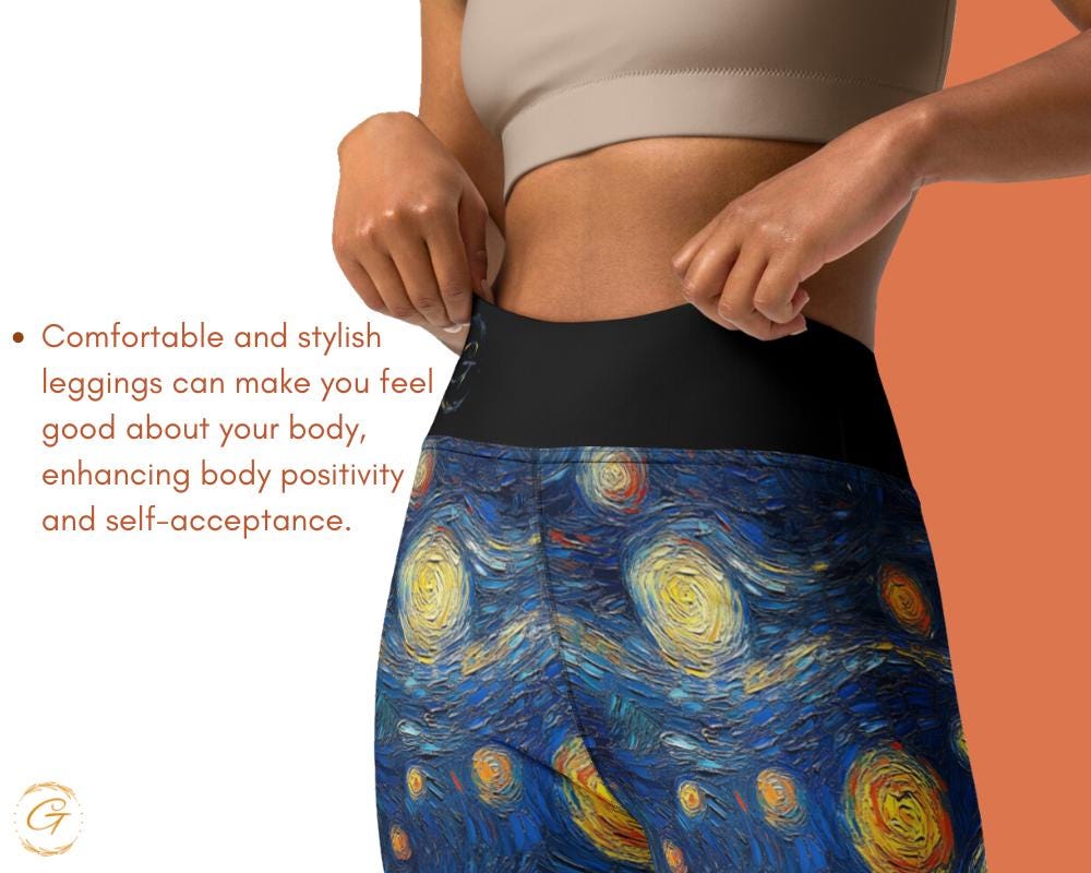 Starry Night Floral Minimalist Leggings and Shorts