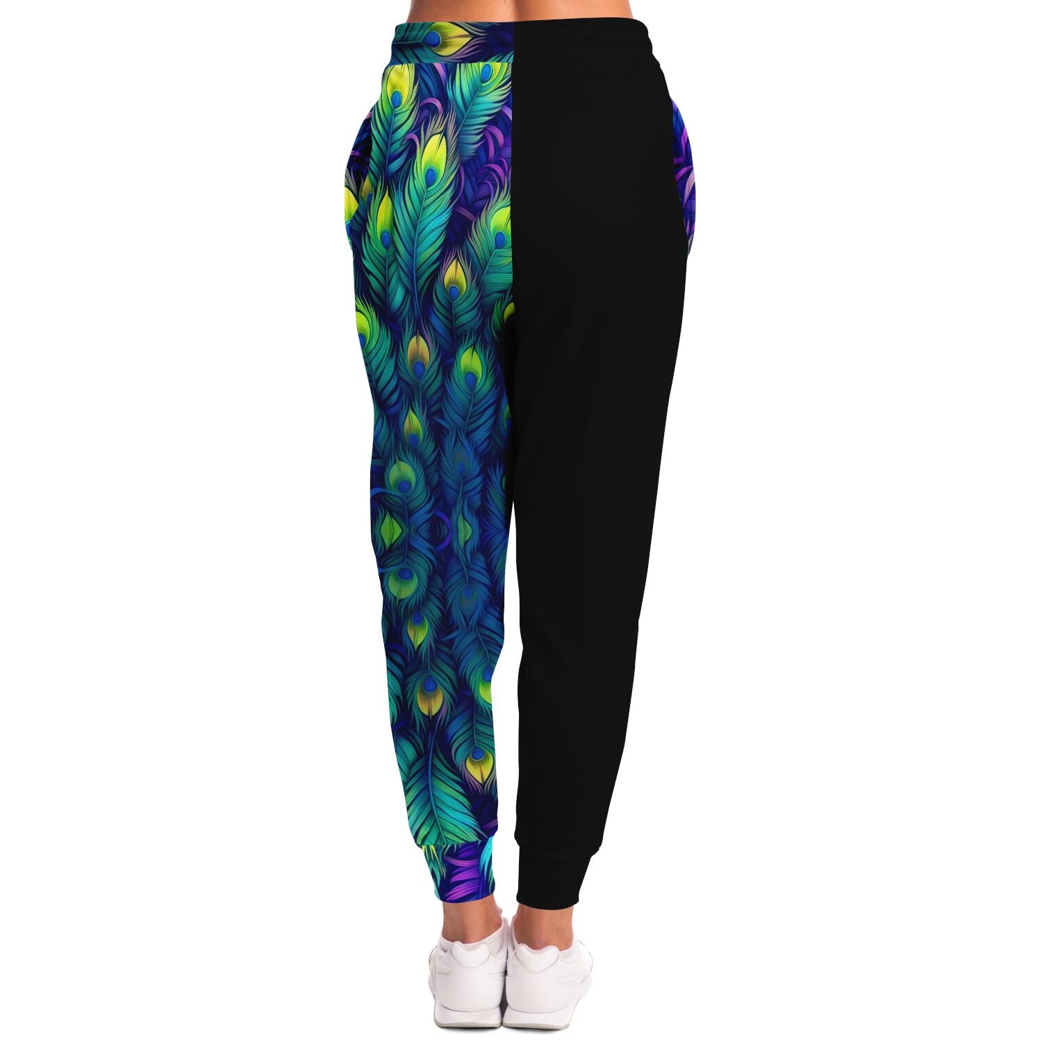 Peacock Feather Joggers – Vibrant Artistic Sweatpants