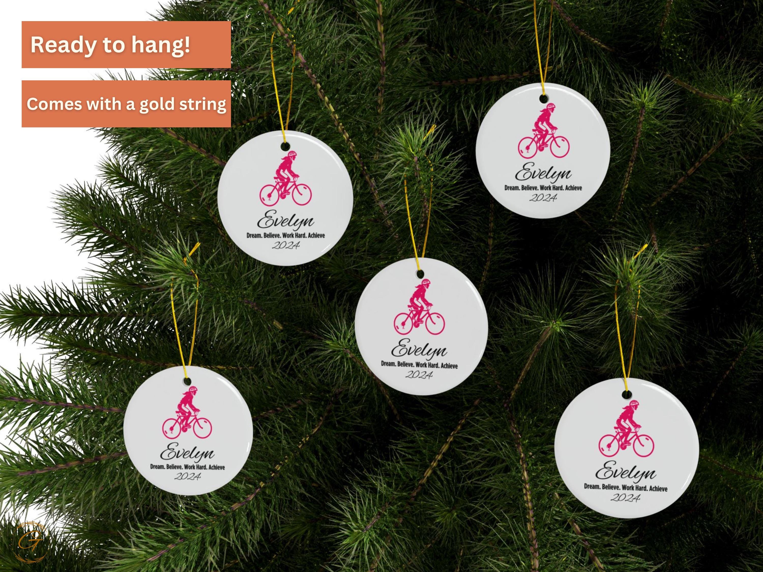 Personalized Cyclist Ornaments, Custom Name 2024 Ornament
