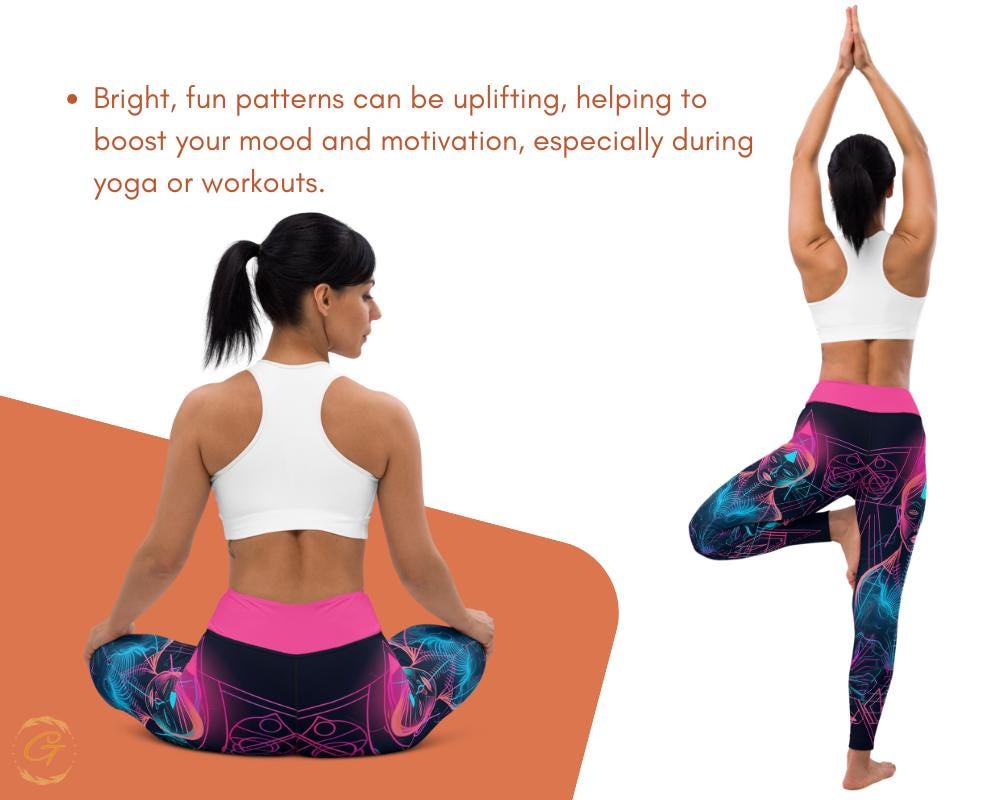 Neon Lines AOP Design Yoga Shorts and Leggings, Vibrant Activewear for Women Comfortable Stretch, Perfect for Yoga Fitness and Everyday Wear