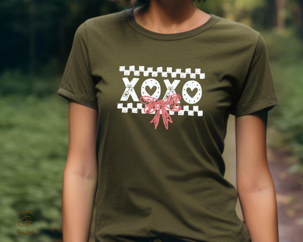 Valentines T-Shirt, Cute XOXO Graphic Tee for Women