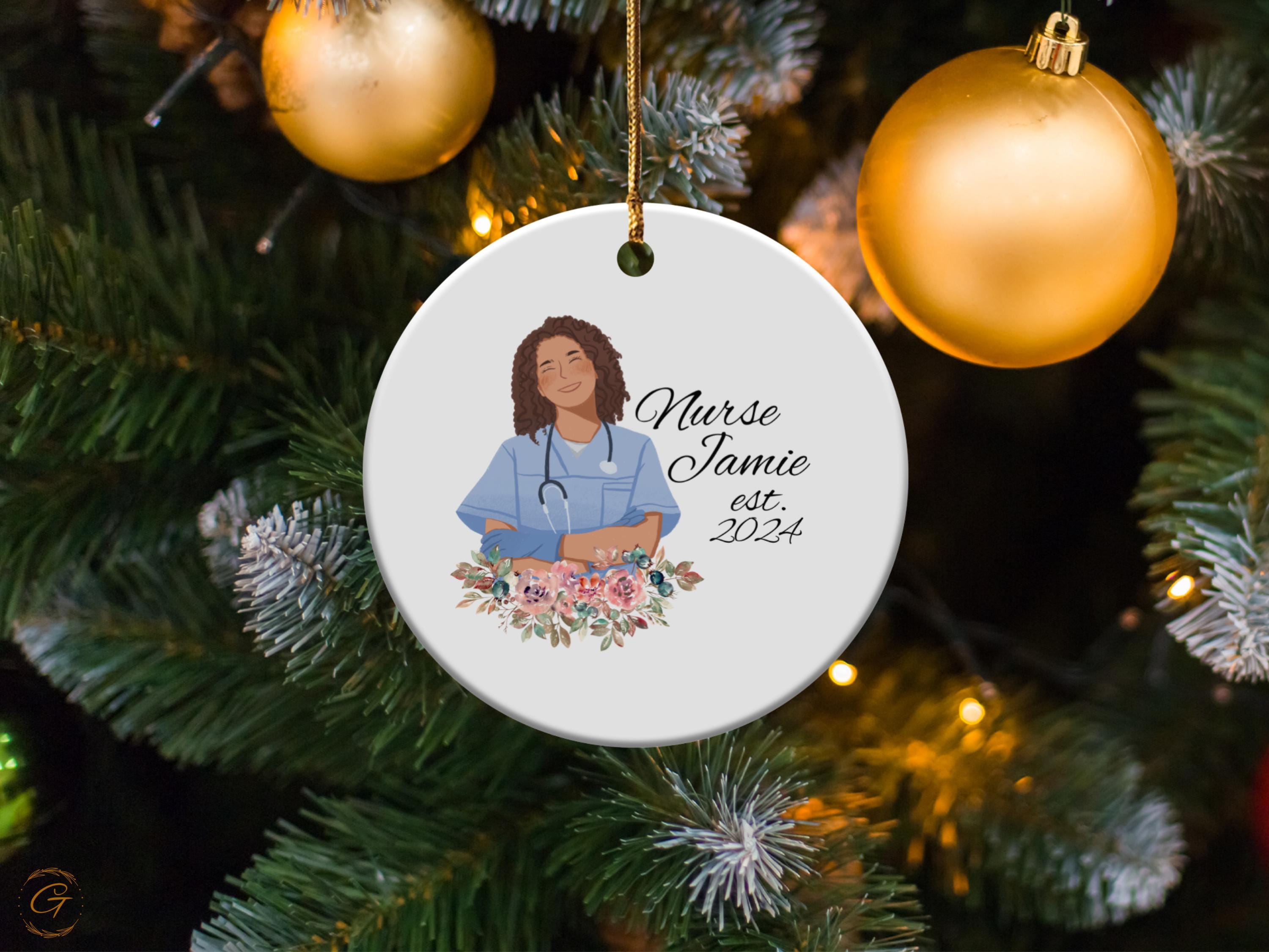 Personalized Nurse Ornament, Custom Nurse Gift, Nursing Graduation 2024, Custom Healthcare Decoration, Stethoscope Keepsake Holiday Nurse RN
