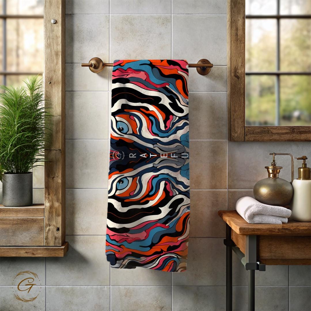 Colorful Artistic Tiger Beach Towel