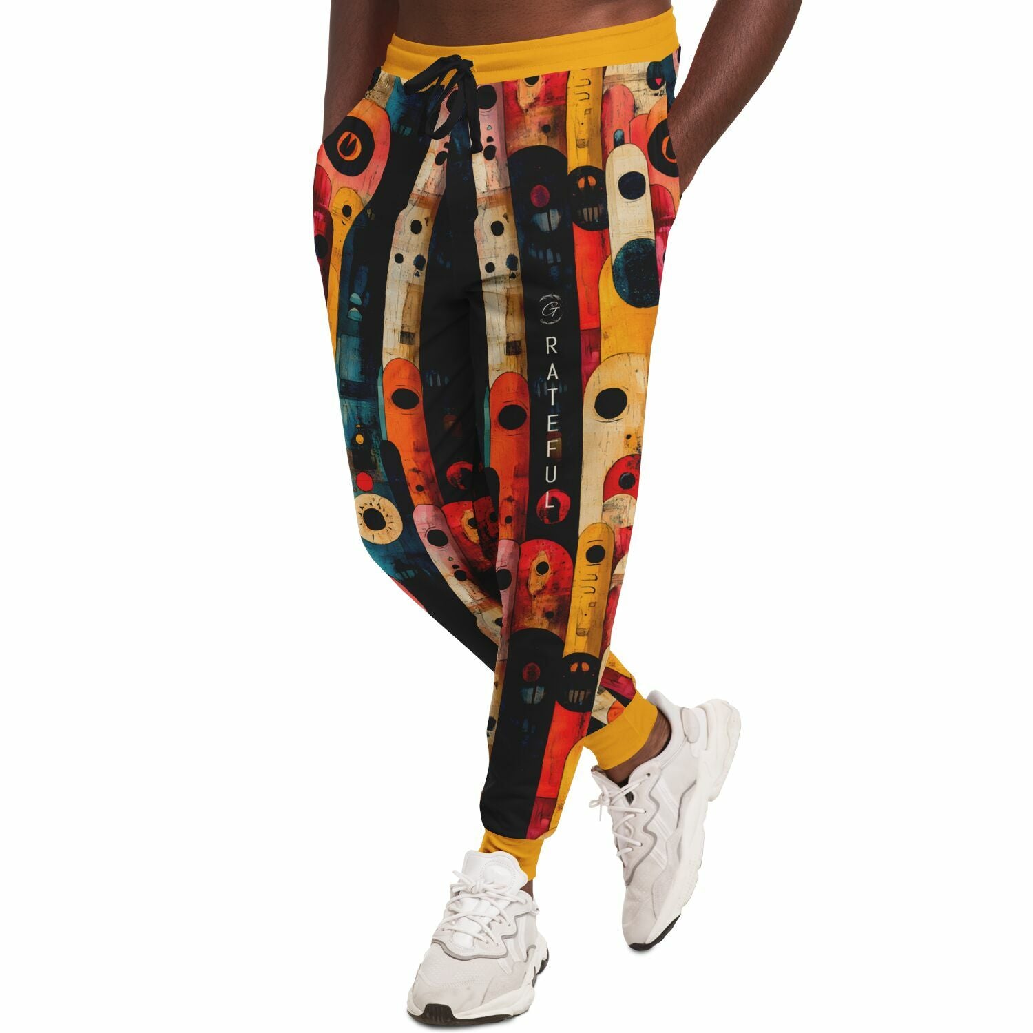 Abstract Retro Art Joggers – Bold Colorful Sweatpants for Men & Women