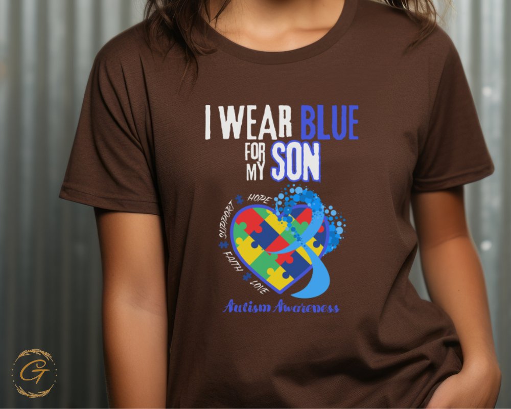 I Wear Blue For My Son Autism Awareness product