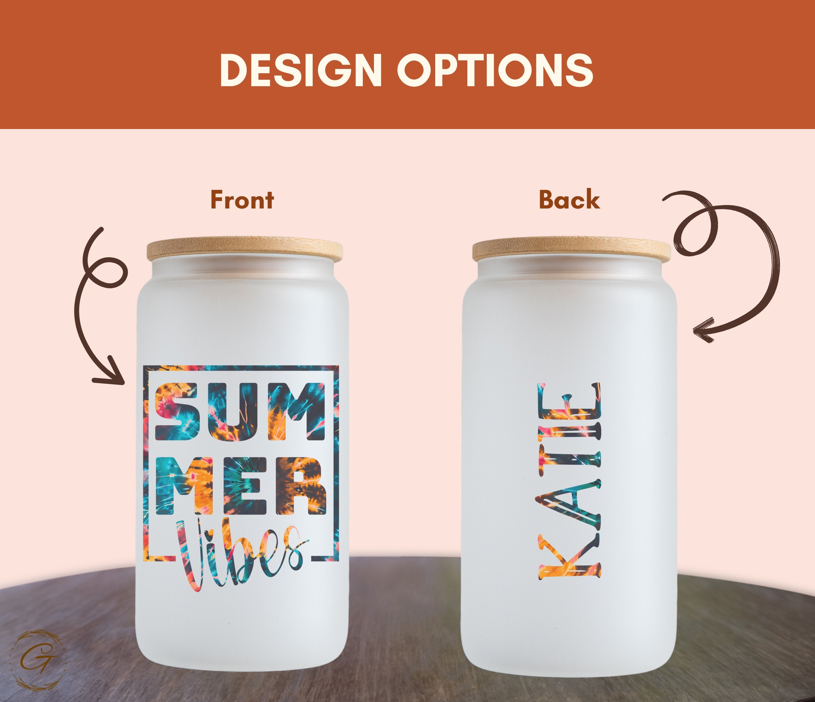 Summer Vibes Colorful Design Frosted Glass tumbler