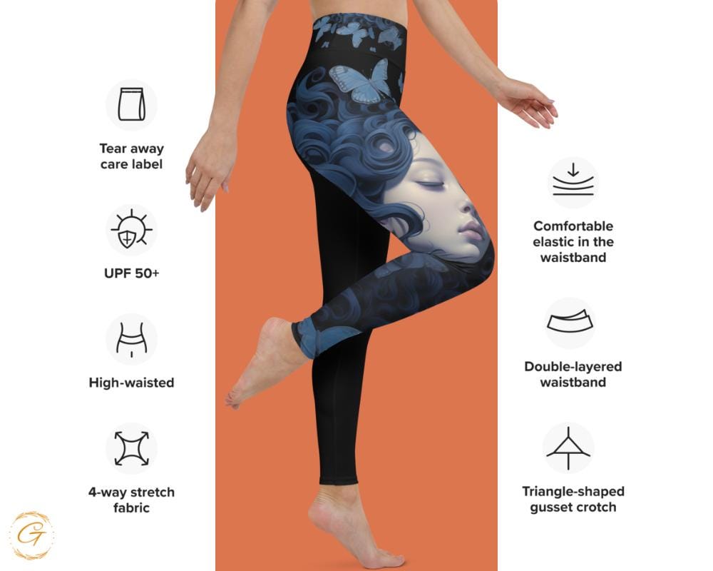 Mythical Boho Workout Pants, Fairy Goddess Activewear for Women