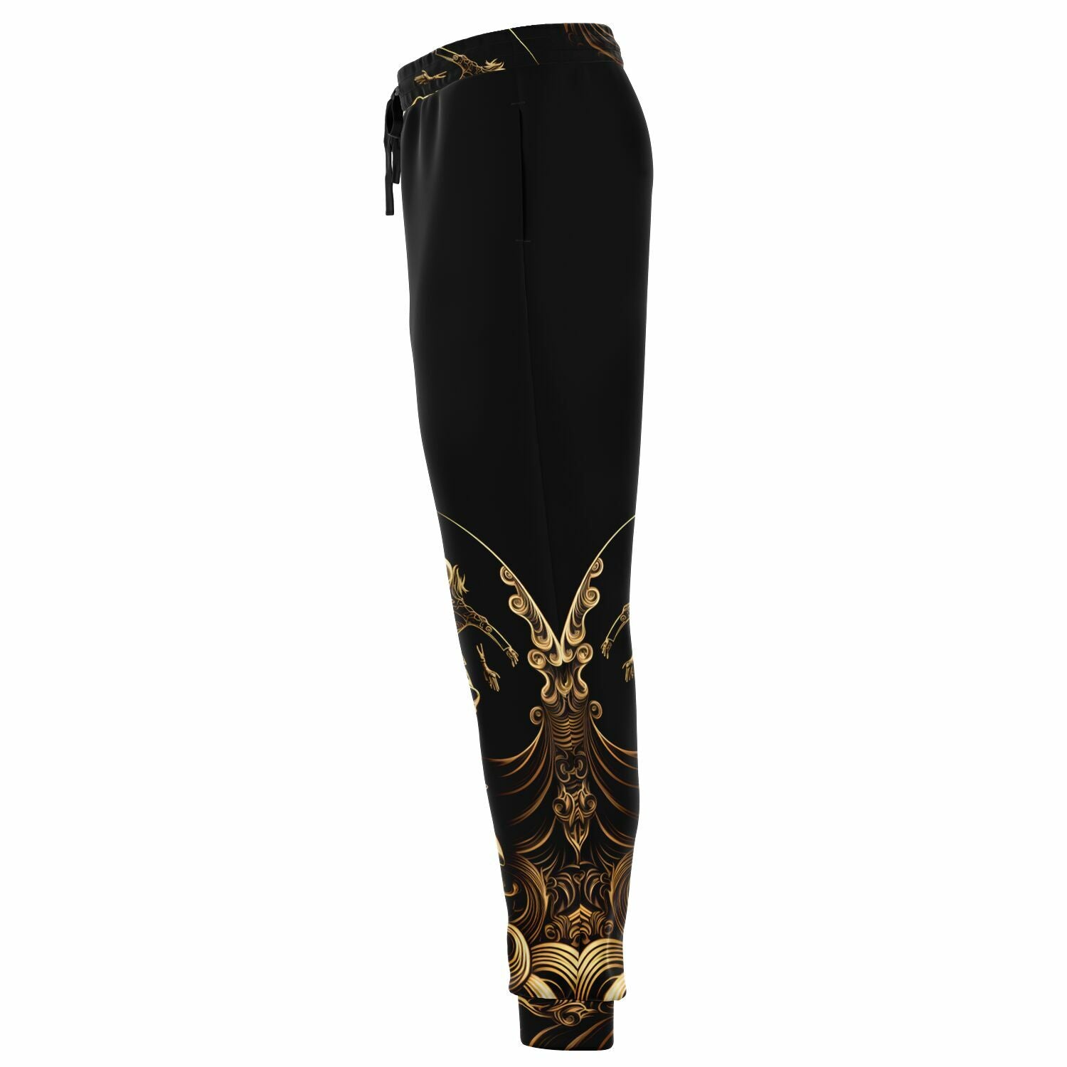 Gold Surfer Joggers – Black and Gold Wave Sweatpants