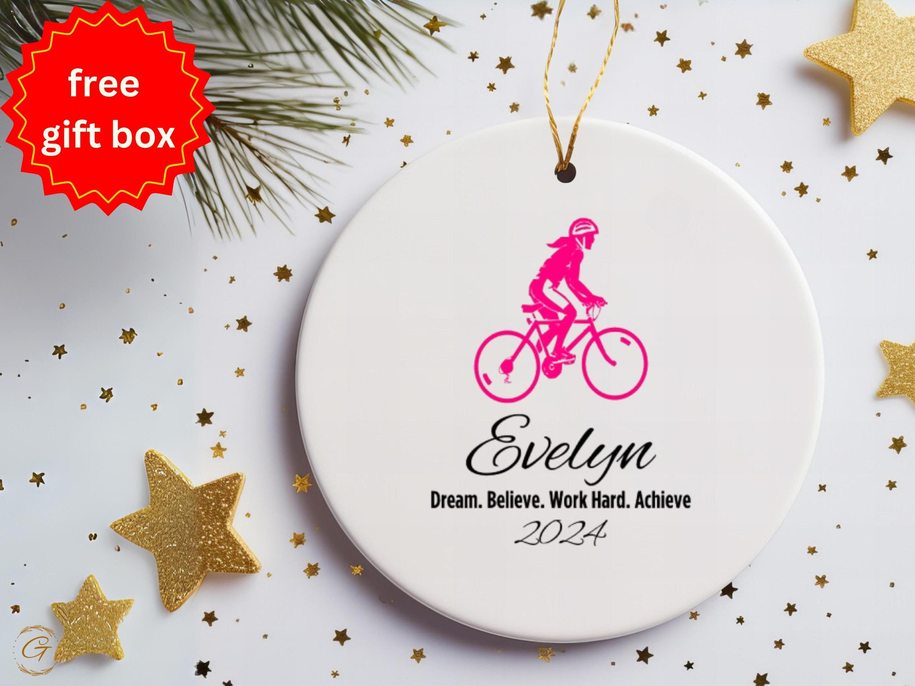 Personalized Cyclist Ornaments, Custom Name 2024 Ornament