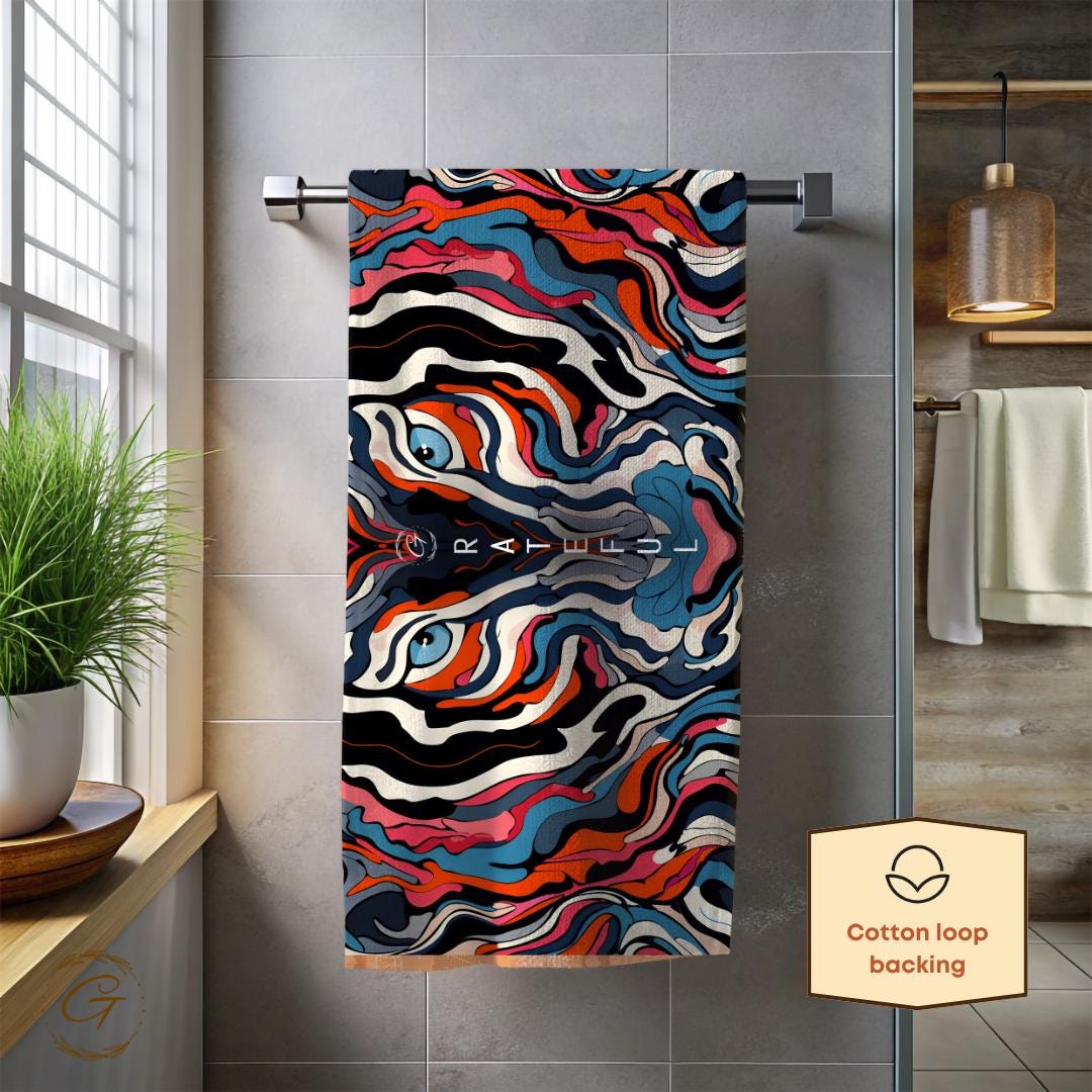 Colorful Artistic Tiger Beach Towel