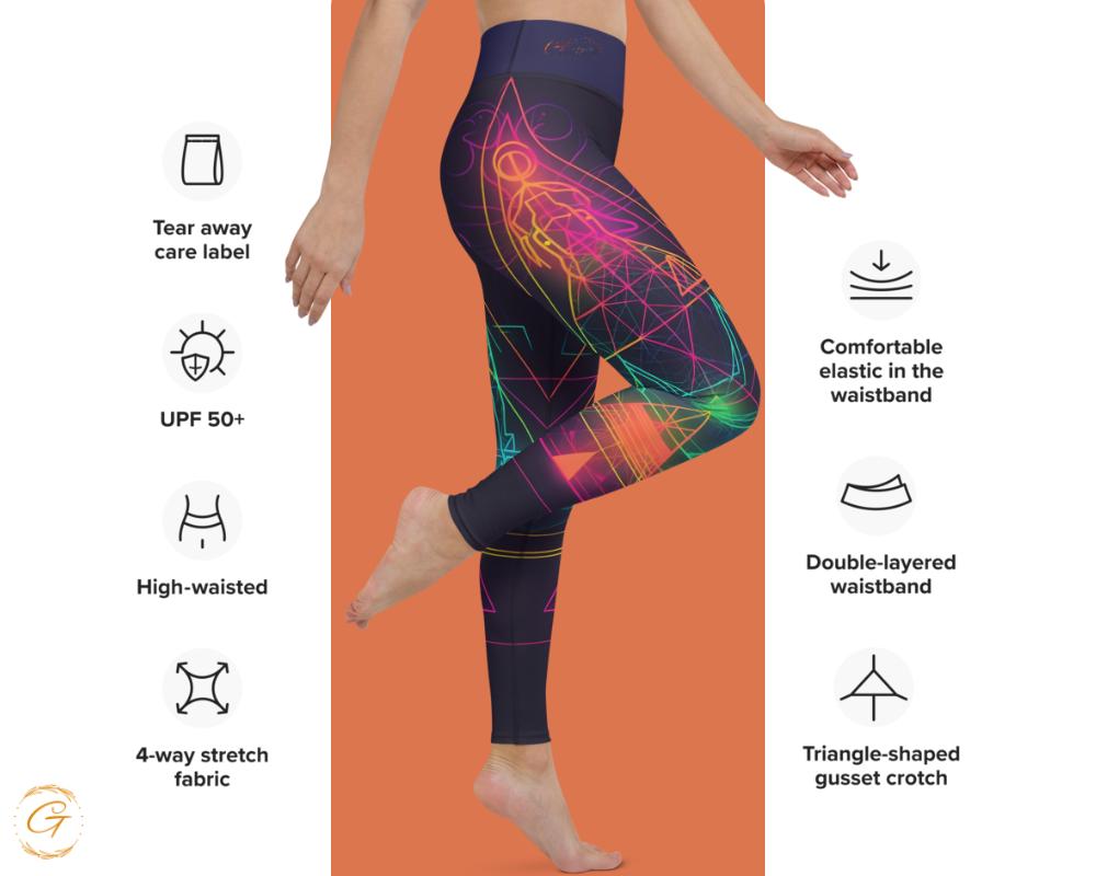 Neon Geometric AOP Yoga Leggings & Shorts