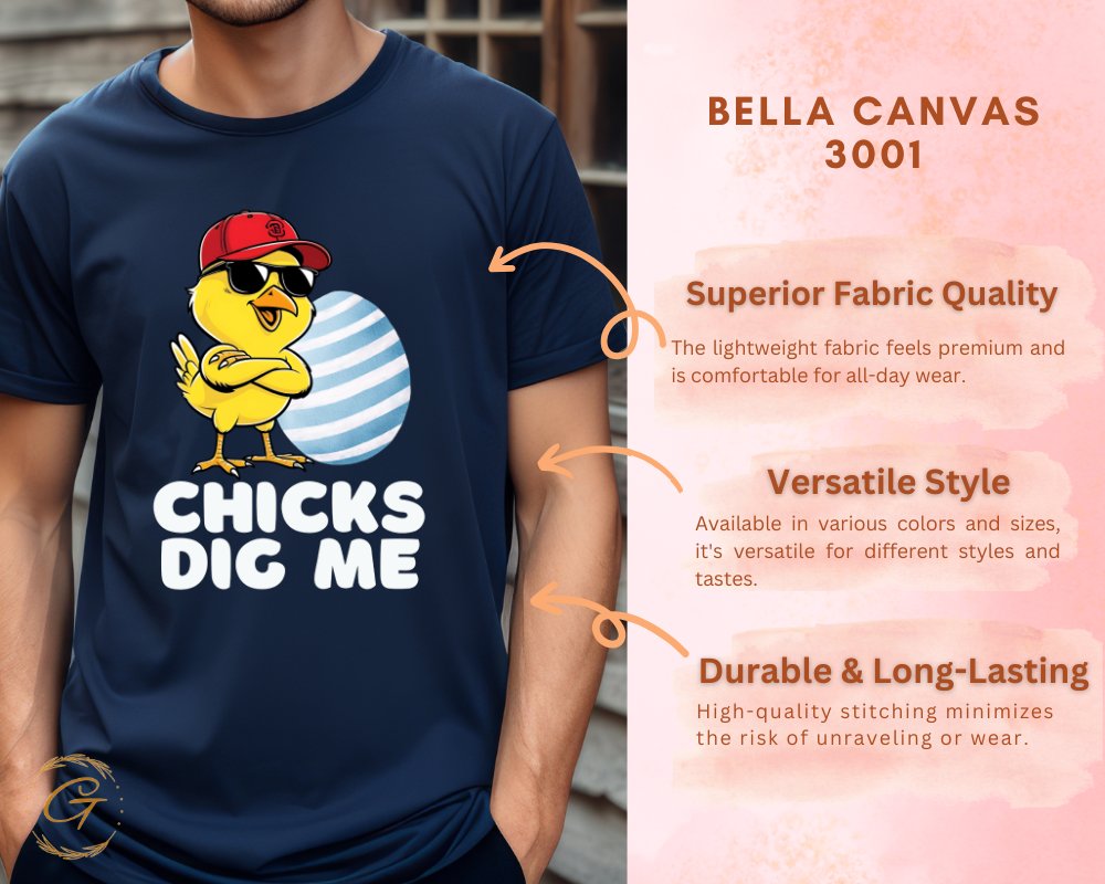 Funny Chicks Dig Me Cartoon Graphic T-shirt product type