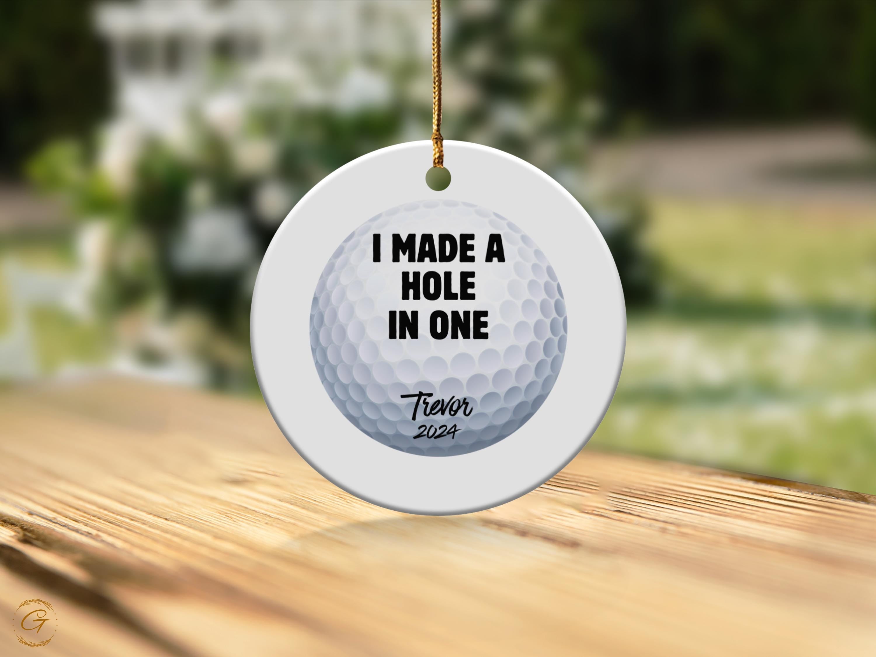 Golf Ball Ornament, Hole in One Celebration Ornament