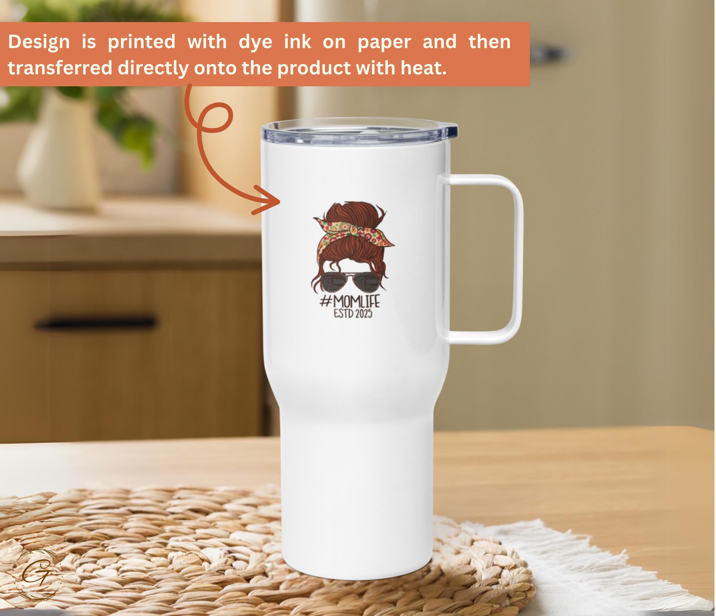 Mom Life Travel Mug with Handle | Insulated Coffee Tumbler for Hot & Cold Drinks