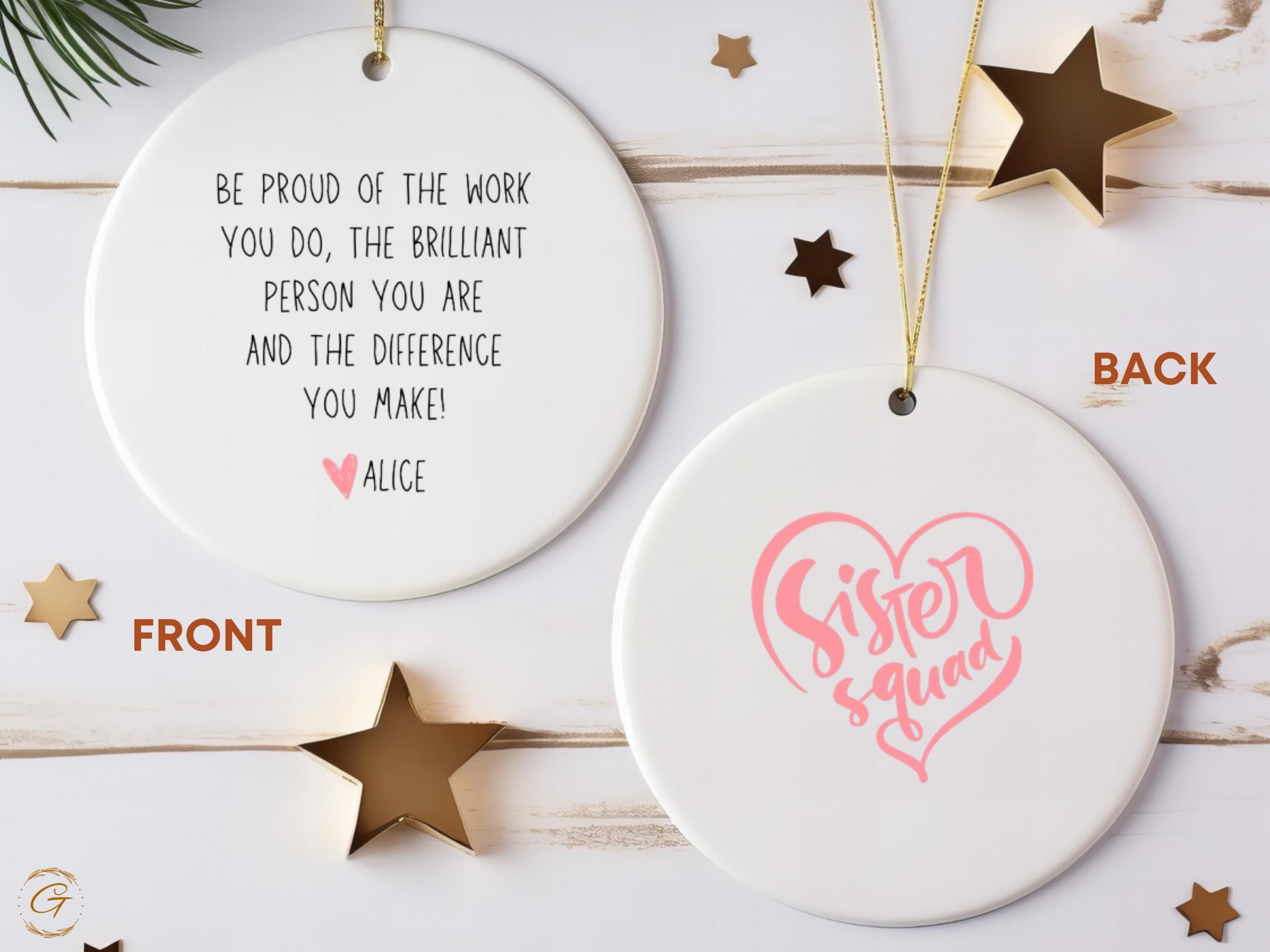 Personalized Inspirational Ornament, Motivational Quote Decoration, Inspirational Home Decor, Unique Wall Art Positive Message Ornament Gift