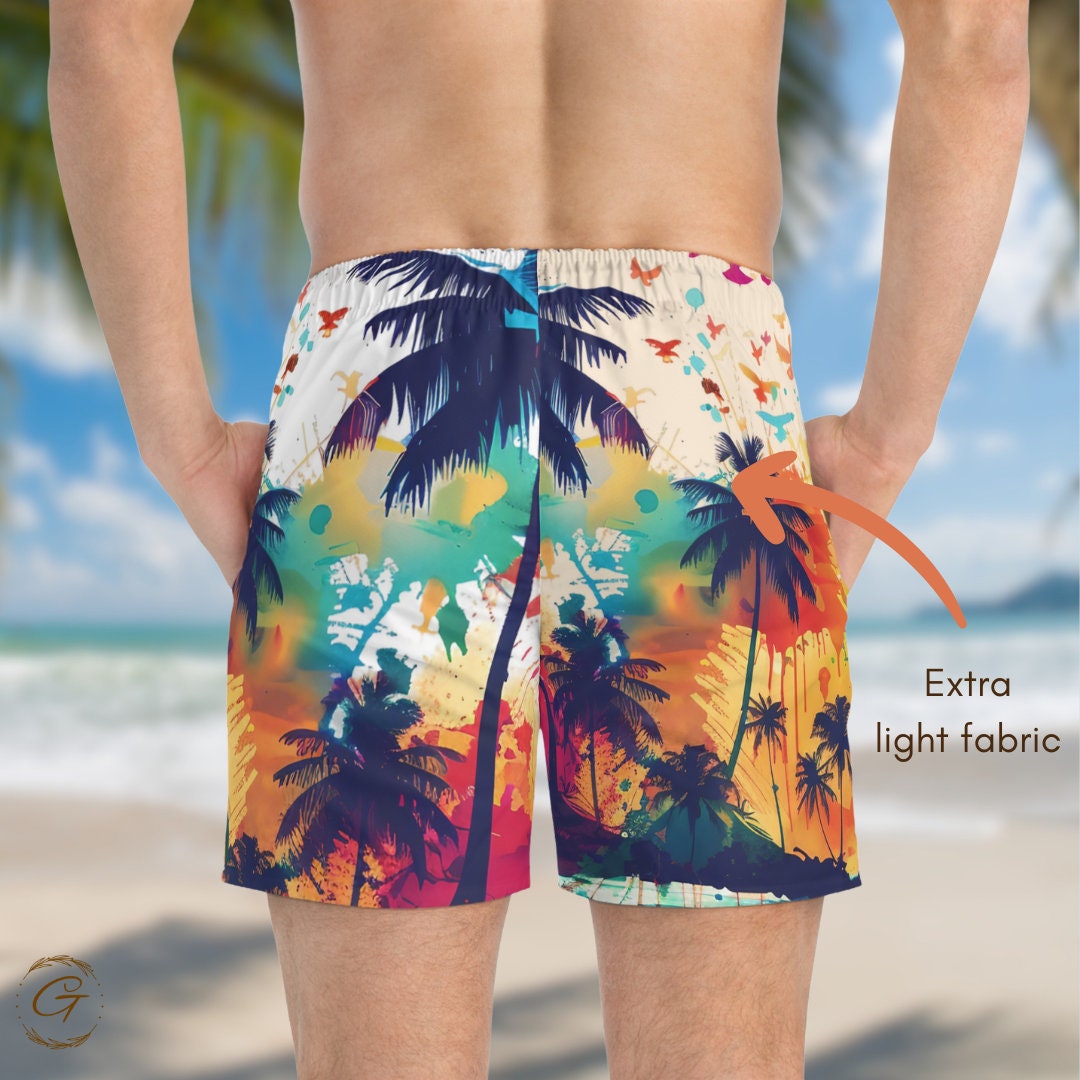 Tropical Beach Swim Trunks