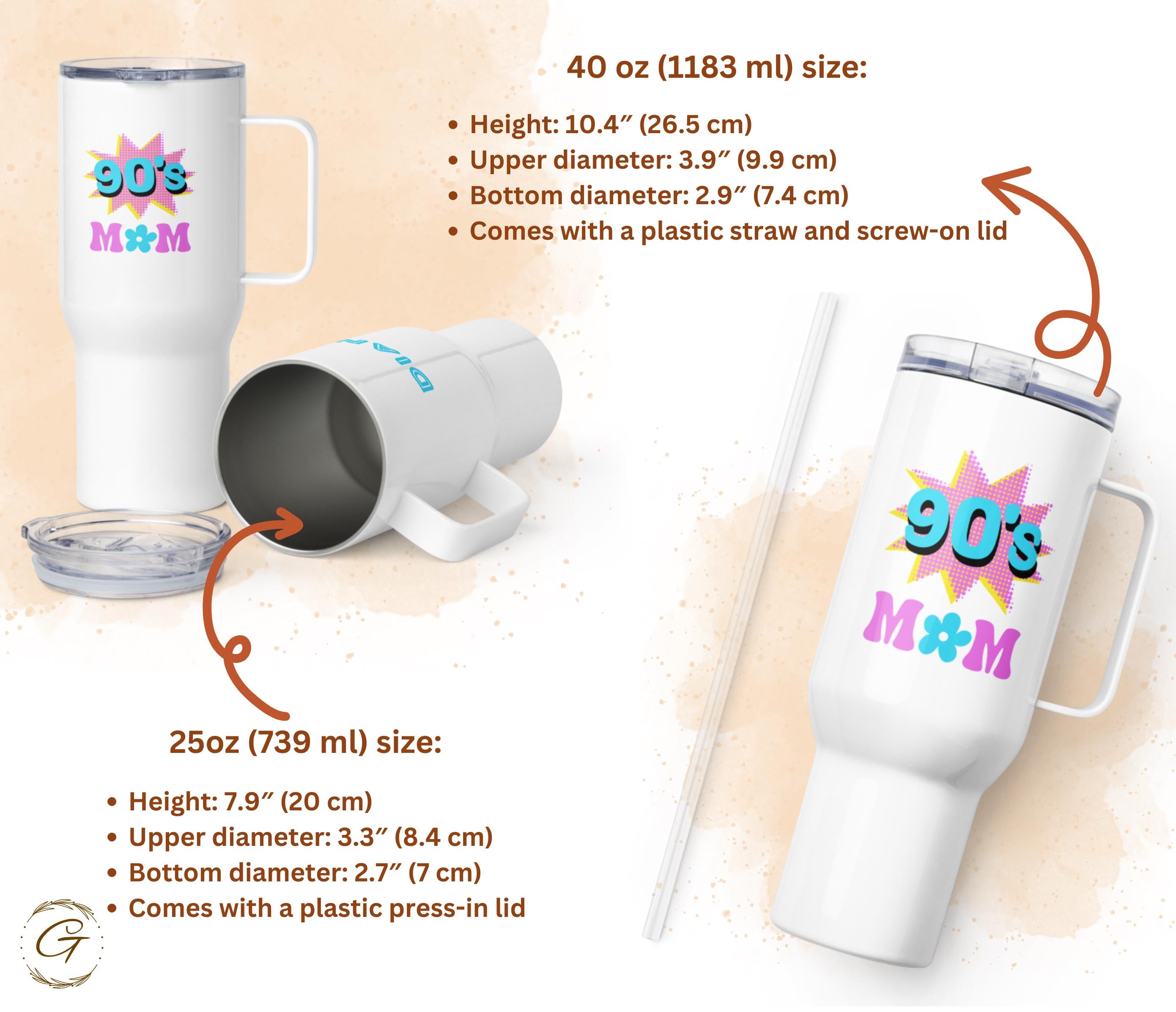 90’s Mom Travel Mug with Handle