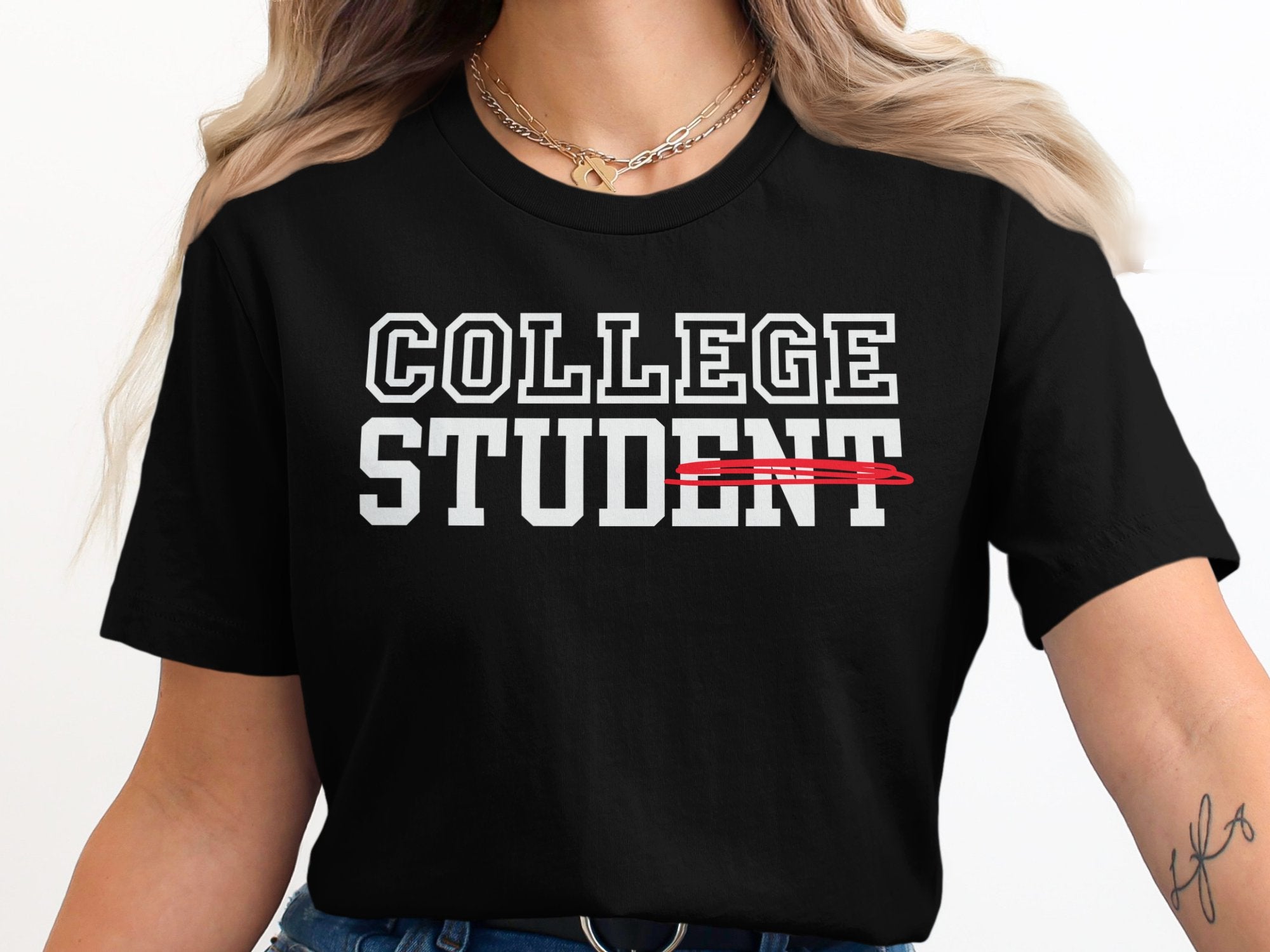 College Student Graphic Print T-shirt Product