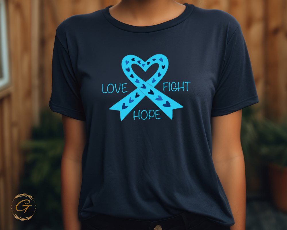 Love Fight Hope Heart Ribbon Graphic T-shirt product type