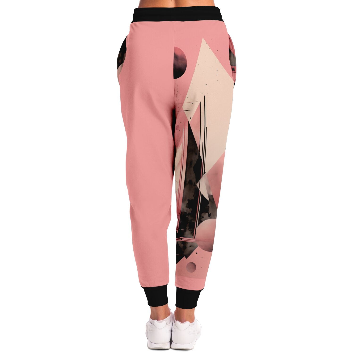 Pink Geometric Art Joggers – Abstract Minimalist Sweatpants