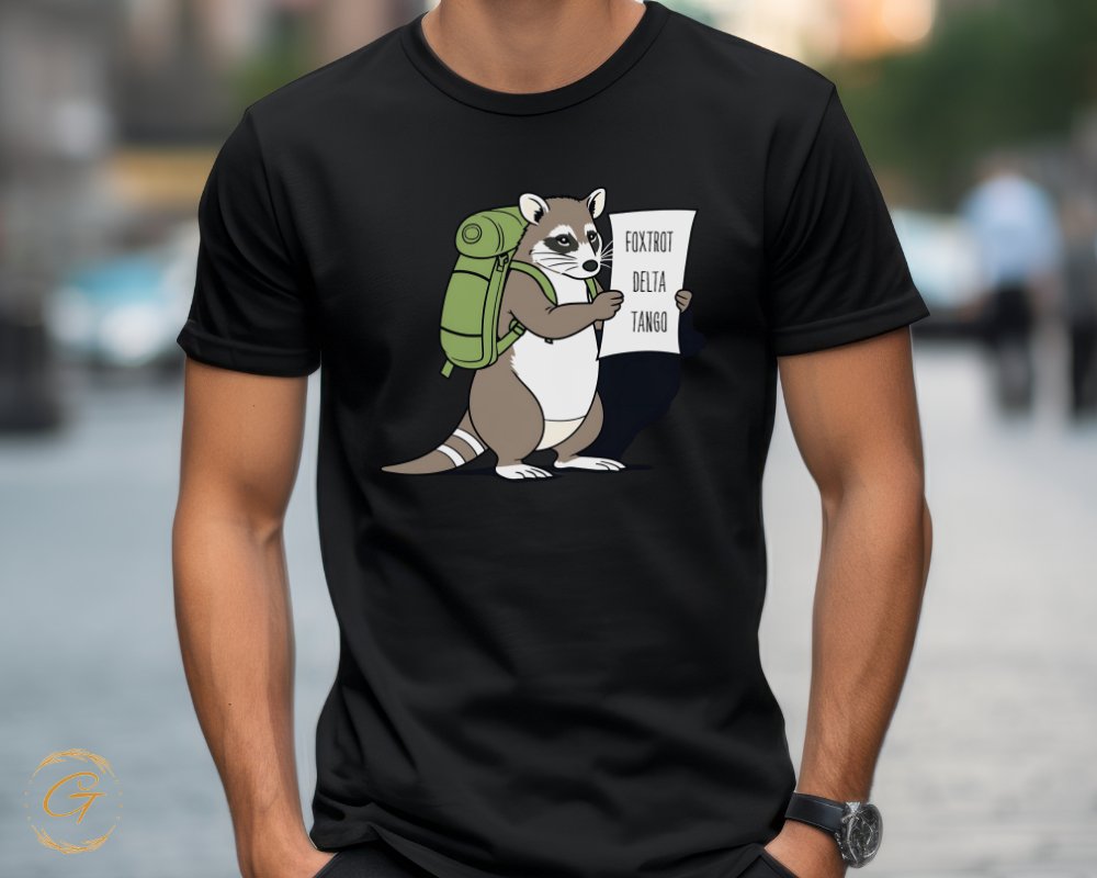 Hiking Racoon Animal Graphic T-Shirt product type