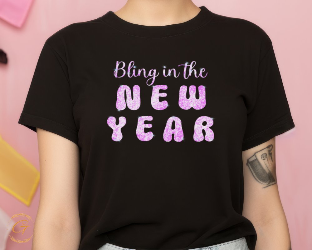 Bling In The New Year Graphic Tee Shirt product