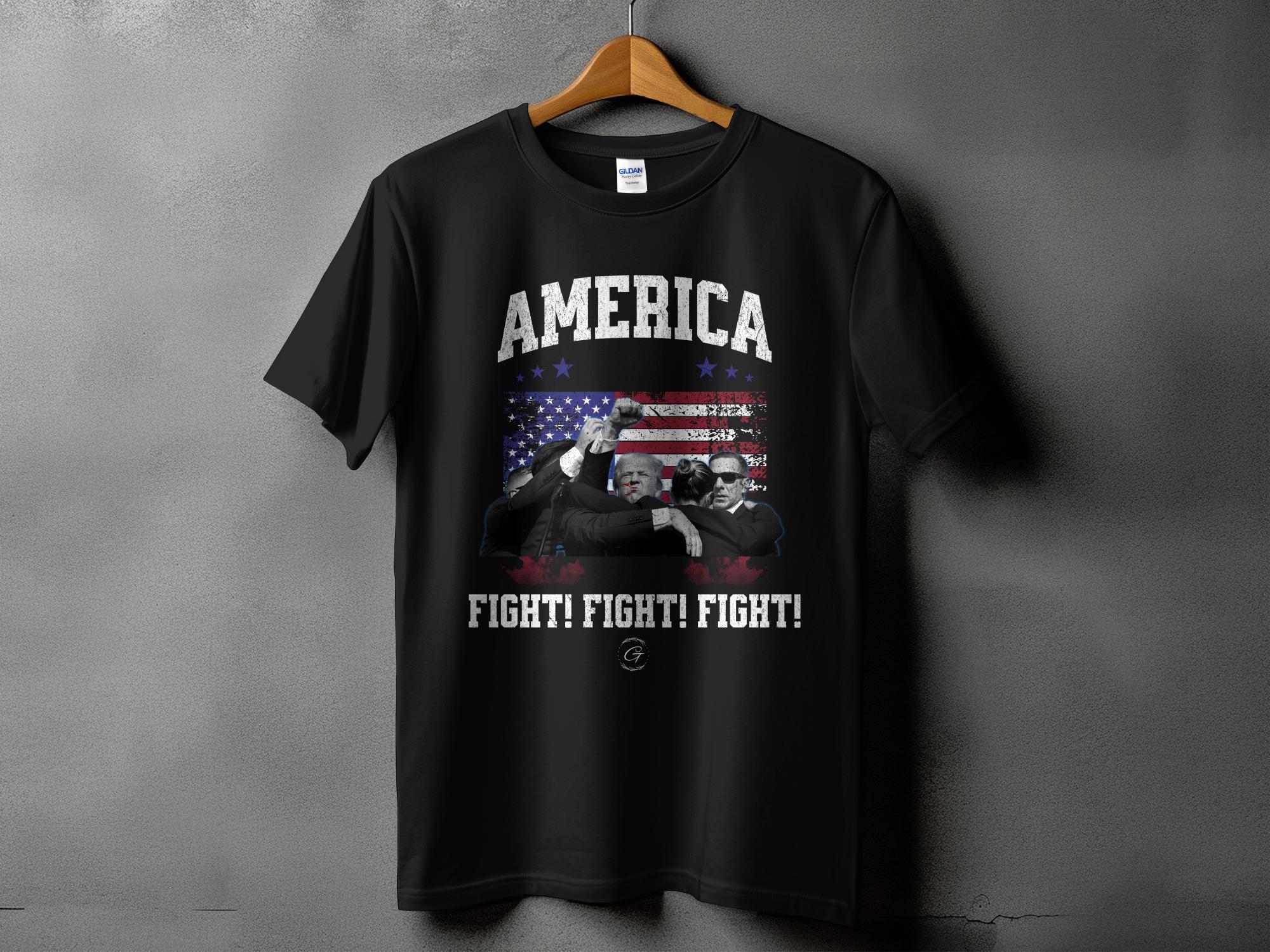 America Fight Fight Fight Trump Graphic Tee - Patriotic Trump Shirt