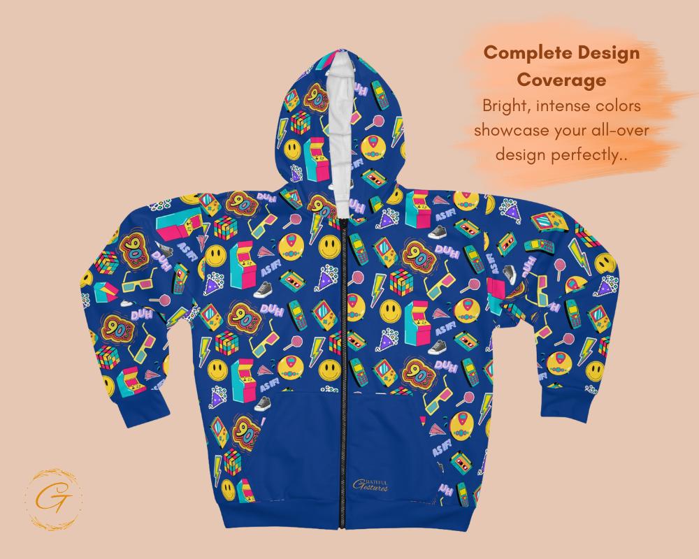 90's Nostalgia Unisex Zip Hoodie
